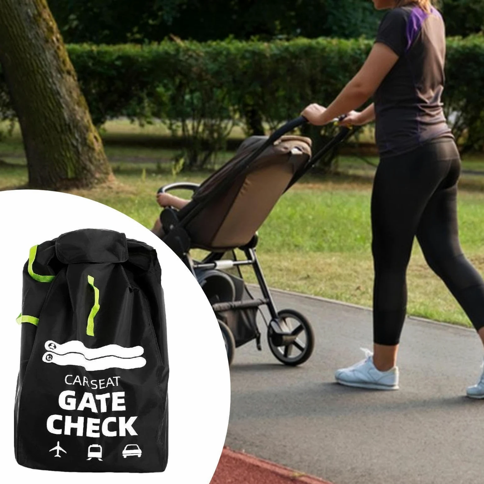 Borsa portaoggetti per seggiolino auto, grande, universale, in tessuto Oxford, multifunzionale, rinforzata, per aereo, leggera, copertura per, a