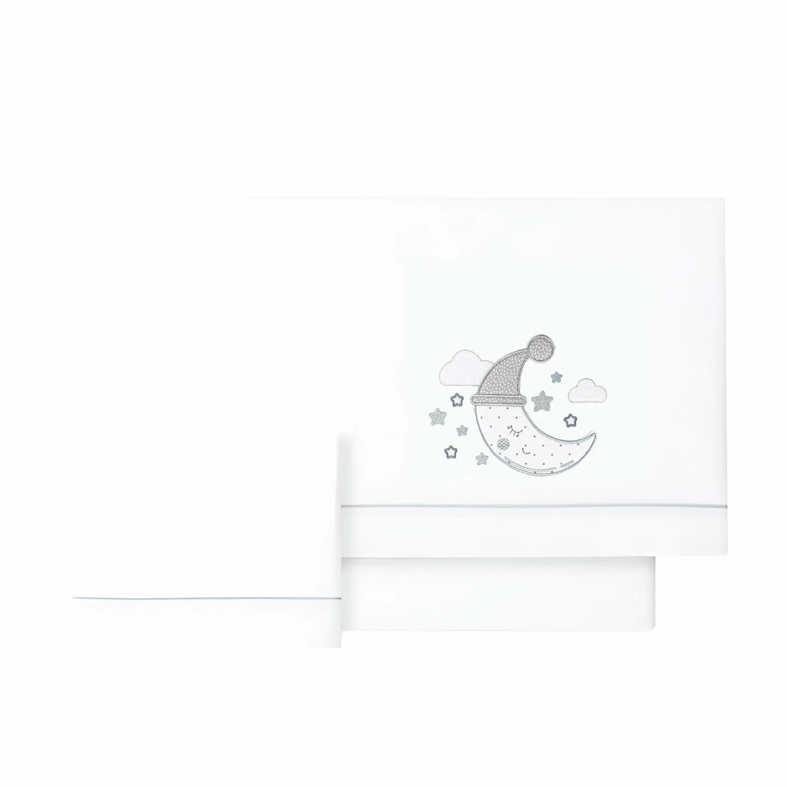 various Set Lenzuola Lettino Neonato 60x120 cm, 100% Cotone Extra Morbido, Include Lenzuolo con Angoli, Lenzuolo Sopra e Federa, Biancheria Letto Bambino Traspirante luna colore BCO/Grigio