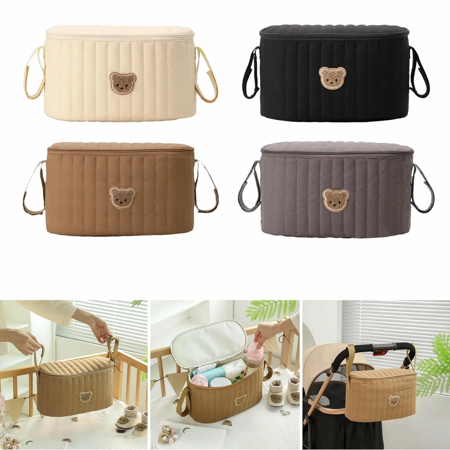 Multifunzionale Passeggini Bambino Hanging Bag Container con Design Spazioso Water Proofing Tessuto per Shopping e Viaggio Borsa Pannolino