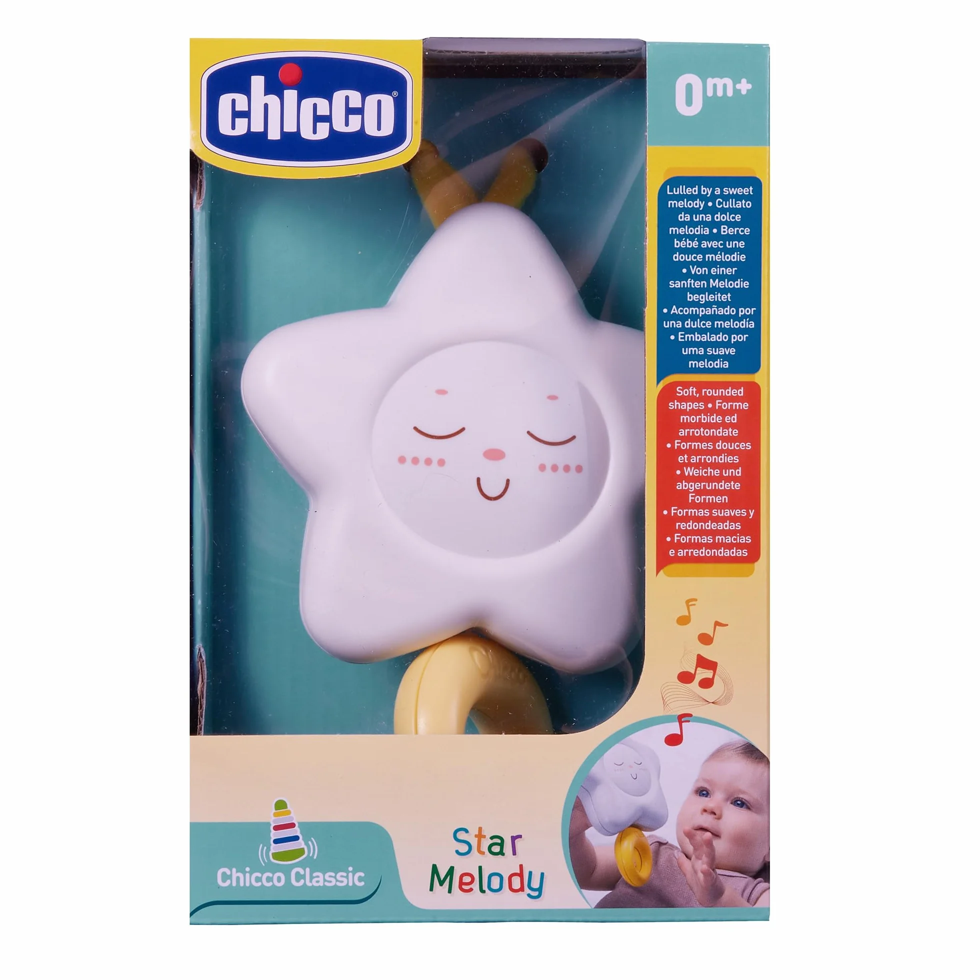 Chicco Carillon Ninna Stella per Bambini, Dolce Carillon a Forma di Stella con Delicate Melodie, Facile da Agganciare a Culla o Lettino, 0 Mesi +