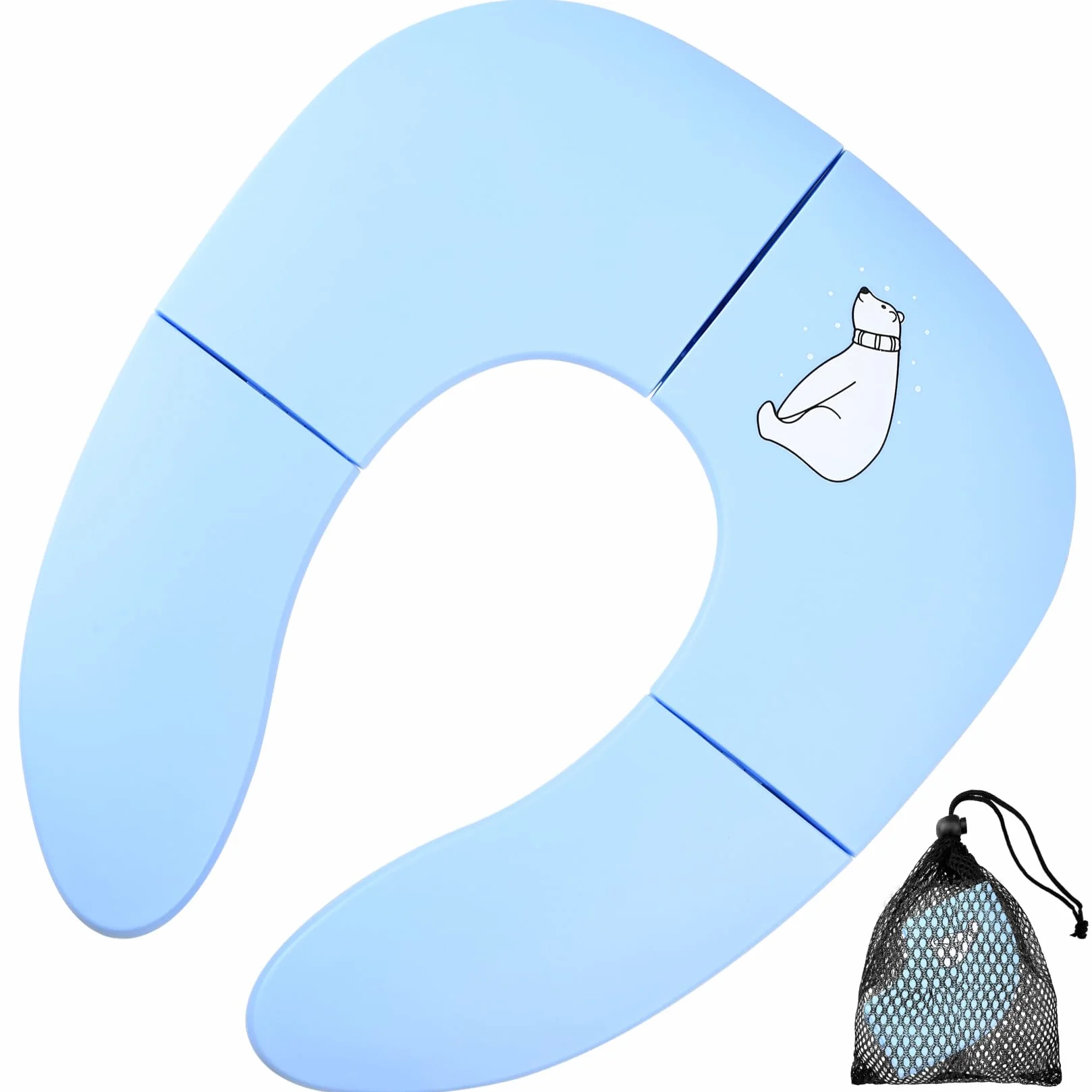 Riduttore Water Bambini Pieghevole, Riduttore Water WC da Viaggio per Bambini, Sedile WC Pieghevole per Bambini, Vasino Portatile da Viaggio, Riduttore Toilette Sedile Bambini