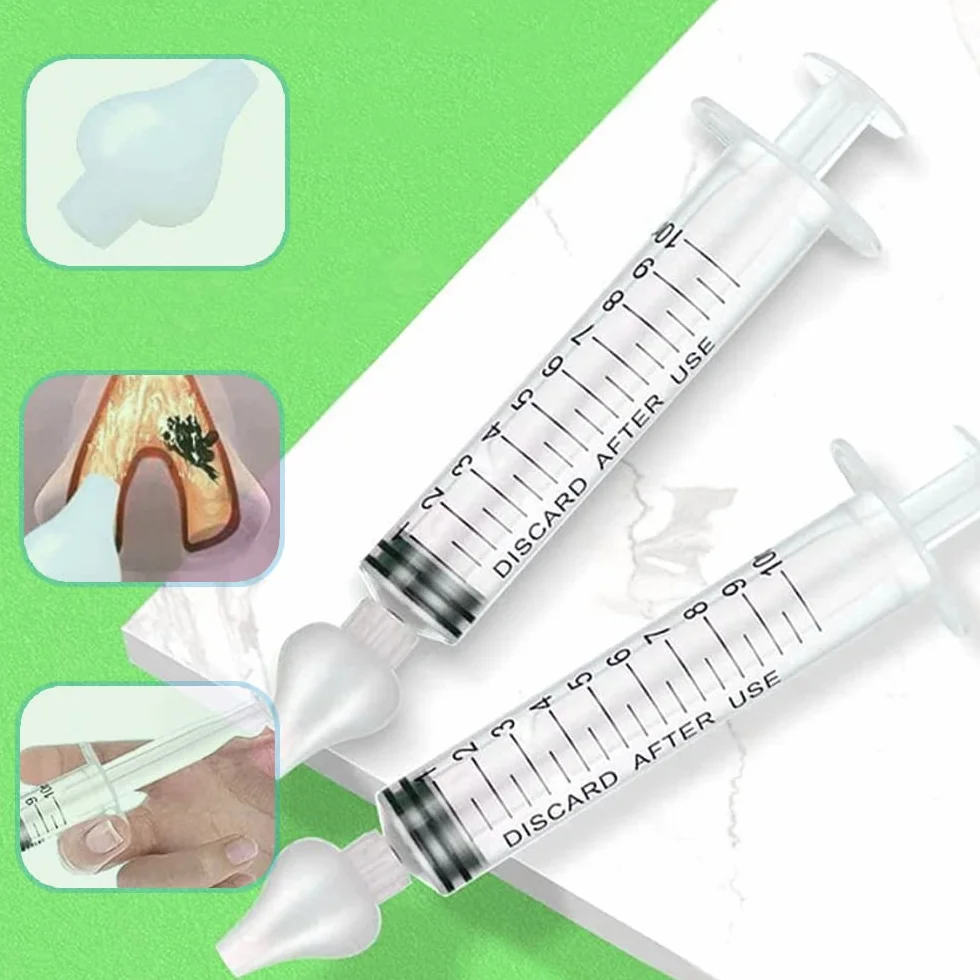 2 Pcs Irrigatore Nasale, Aspiratore Nasale per Bambini, 10 ml Aspiratori Nasali Riutilizzabile, Portatile Irrigatori Nasali, Pulitore Nasale Sicuro