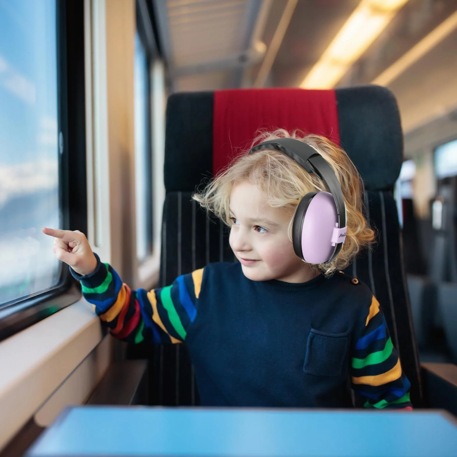 ProCase Cuffie Neonato Antirumore 0-3 Anno,Regolabile Cuffie Antirumore Bambini con Morbido Cuscino, Cuffie di Protezione Dell'udito per Neonati Concerto Aereo Dormire