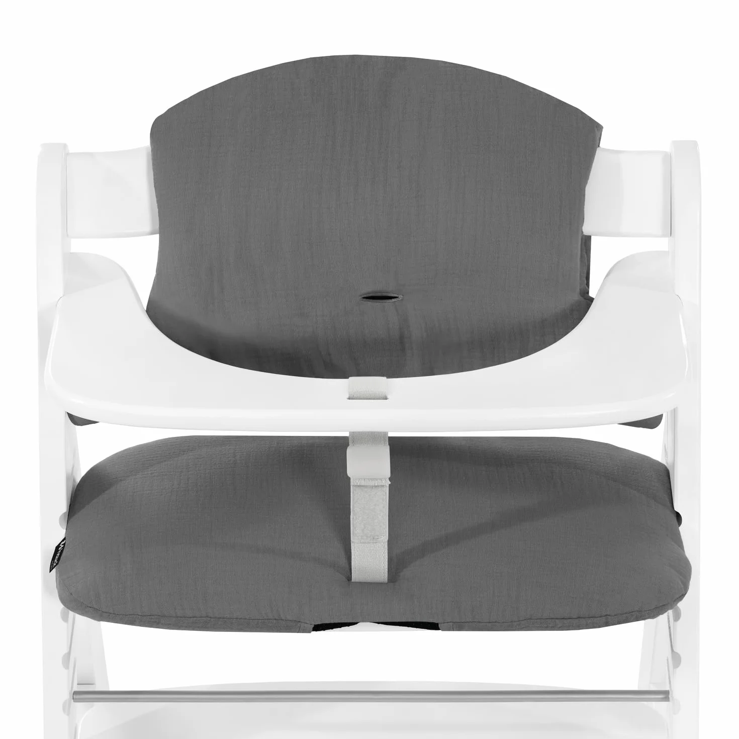 hauck Highchair Pad Select, Grigio Scuro Mussola - Cuscino per Bambini 6 - 36 Mesi - Accessorio Compatibile con Seggiolone Pappa Alpha+, Beta+ e Arketa - Antiscivolo e Imbottitura Soffice