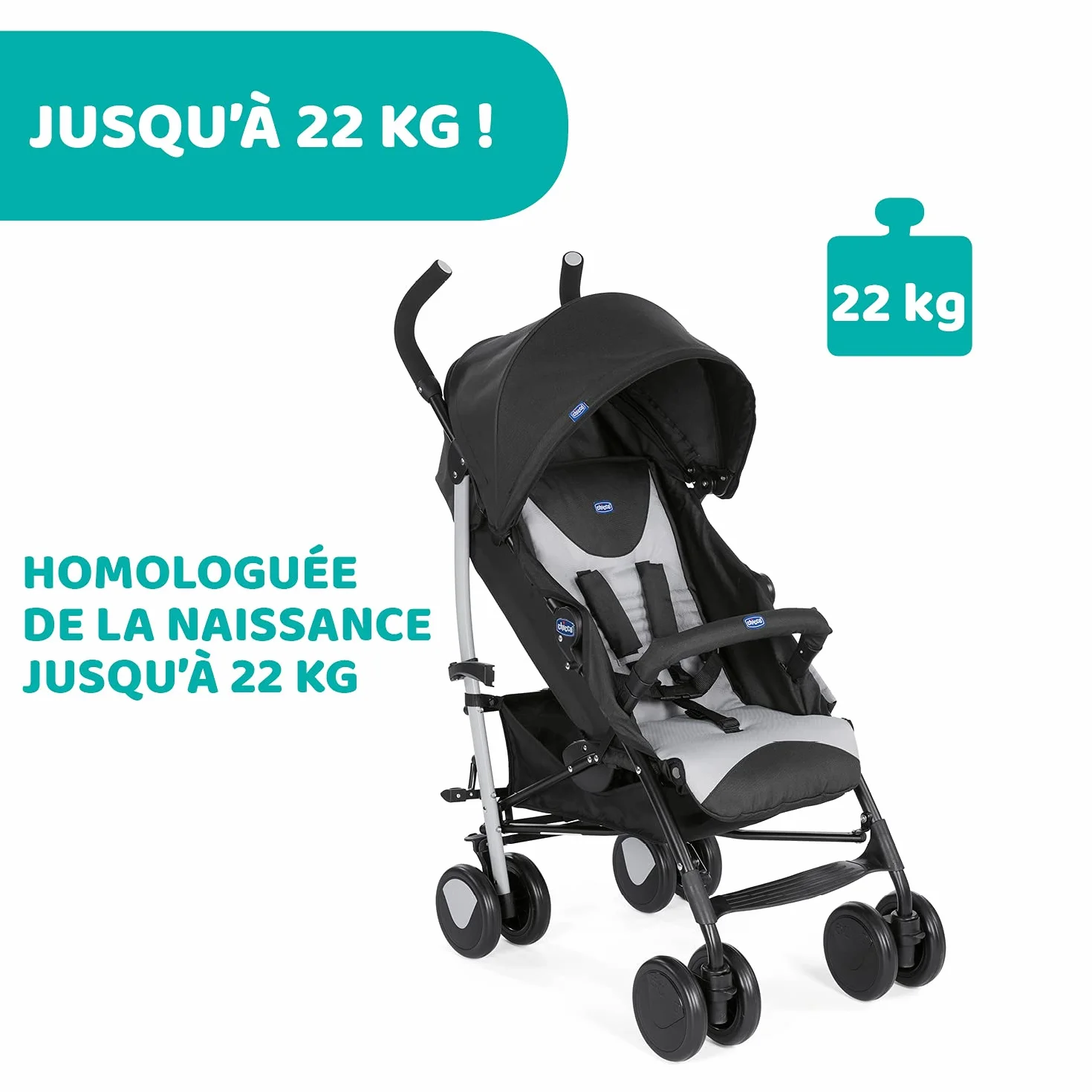 Chicco Echo Passeggino con Manicotto, Grigio