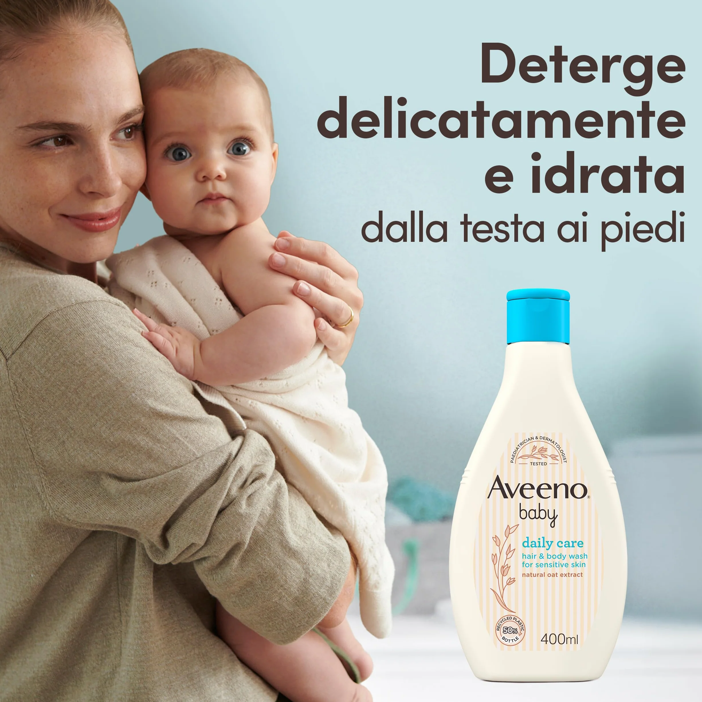 Aveeno Baby Daily Care Set Neonato con Pasta Cambio Pannolino 100 ml con Ossido di Zinco ed estratto di Avena e Bagnoschiuma neonato 400 ml per la detersione della pelle sensibile – Esclusiva Amazon