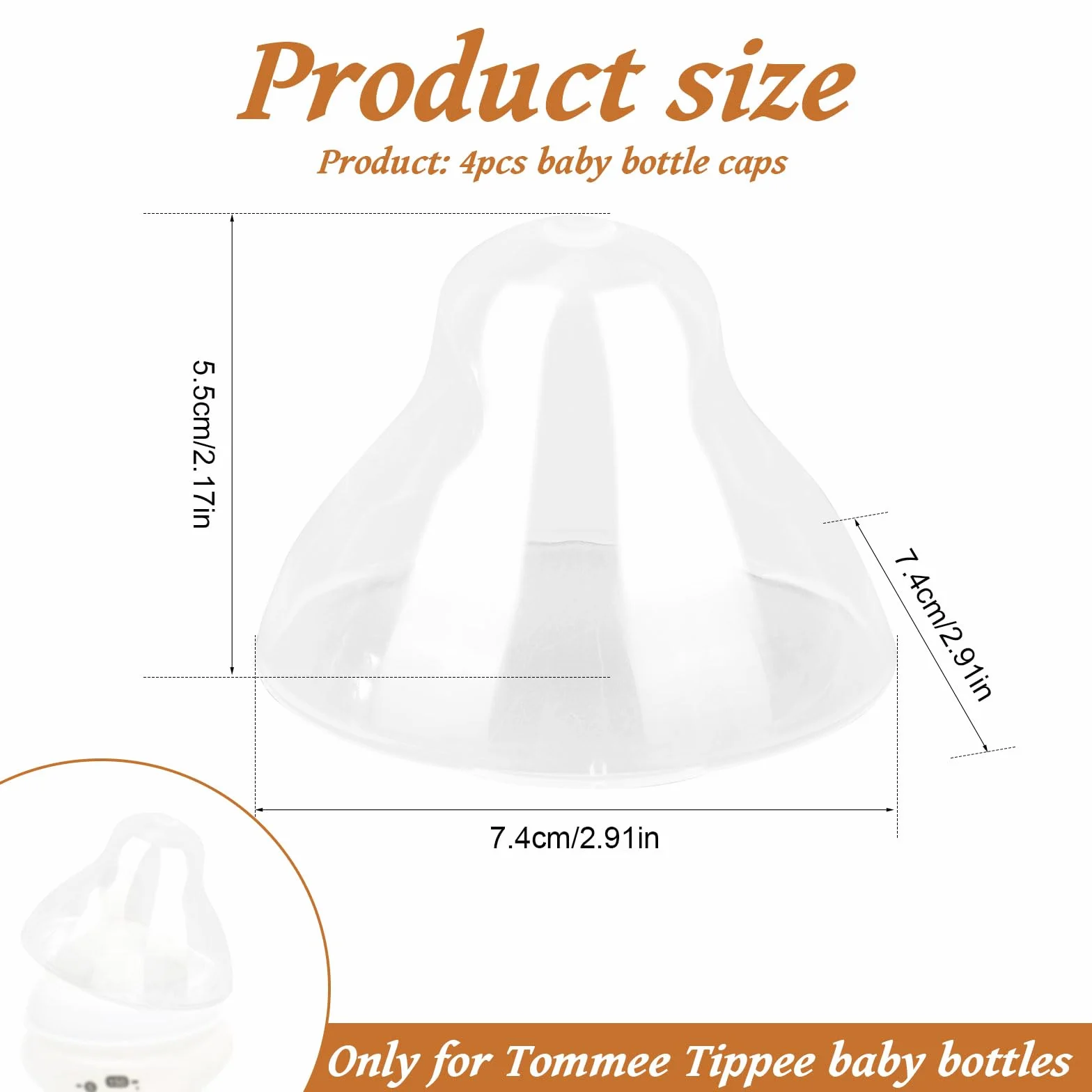 lasuroa 4pz Tappi di Ricambio Bottiglie Bambini per Tommee Tippee, Sigillo Antigocciolamento e Tappi Senza BPA Progettati per Bottiglie da 5oz e 9oz