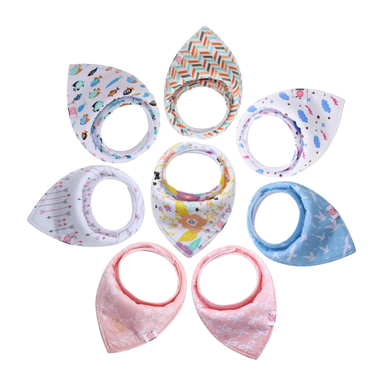 Abaodam 16pezzi Bavaglini Bandana Per Assorbenti e Impermeabili Design Per Per Teething e Alimentazione