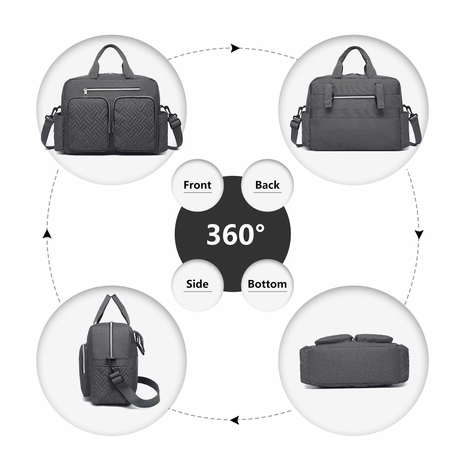 KONO Borsa Fasciatoio Passeggino Neonato, Grande Capacità e Impermeabile con Fasciatoio Portatile e Ganci Passeggini, Leggera per Viaggi Ospedale Parto Aereo, Ideale per Mamma e Papà