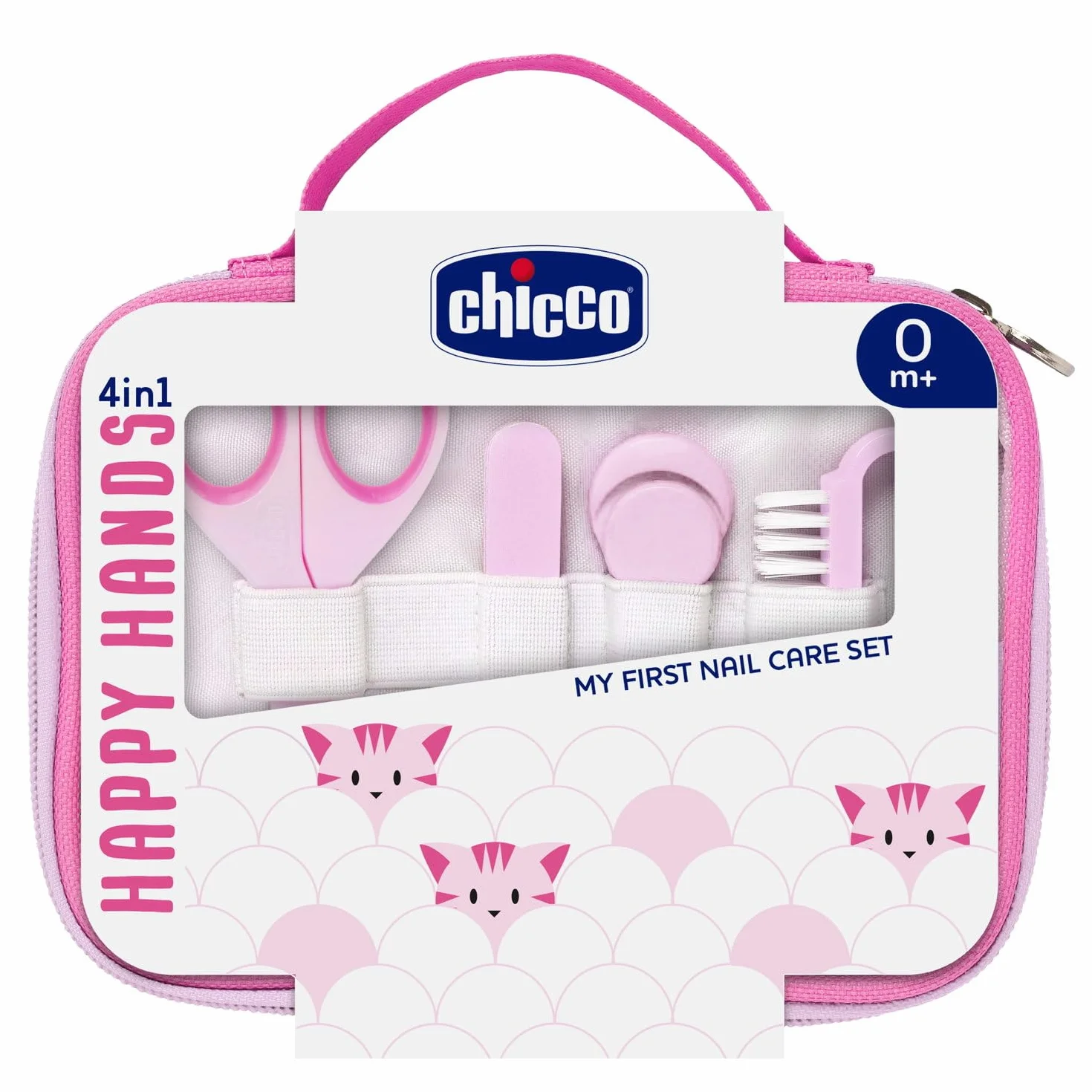 Chicco Set Manicure Bambina, Con Forbicine, Limetta in Cartone, Tagliaunghie, Spazzolino per Unghie, Idea Regalo Bimba, Rosa, 0 Mesi+