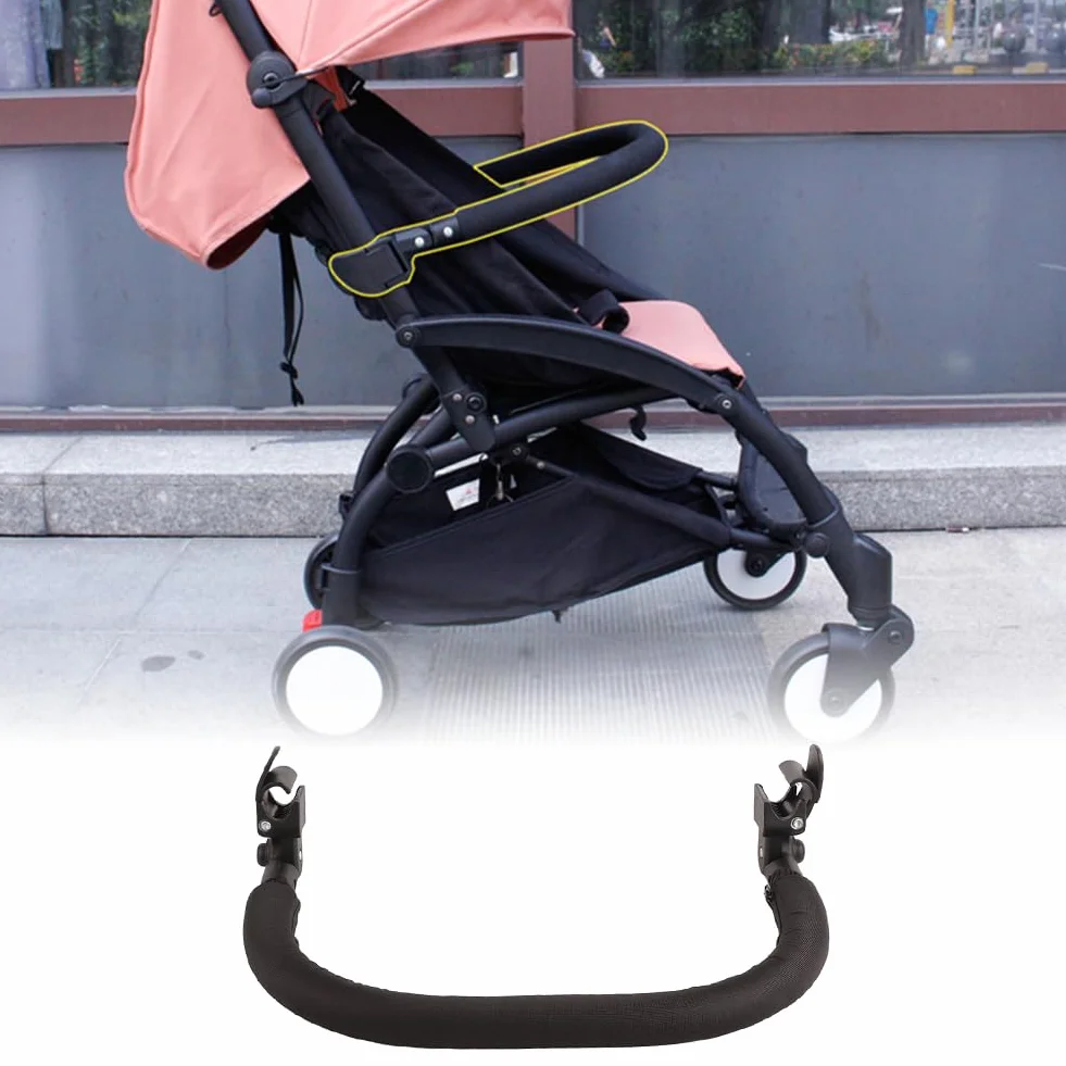 Bracciolo per Passeggino, Barra Paraurti Maniglia Universale Barre di Ricambio Corrimano Regolabile Balaustra Sicura Carrello con Asta Staccabile Accessori Ringhiera Estensibile