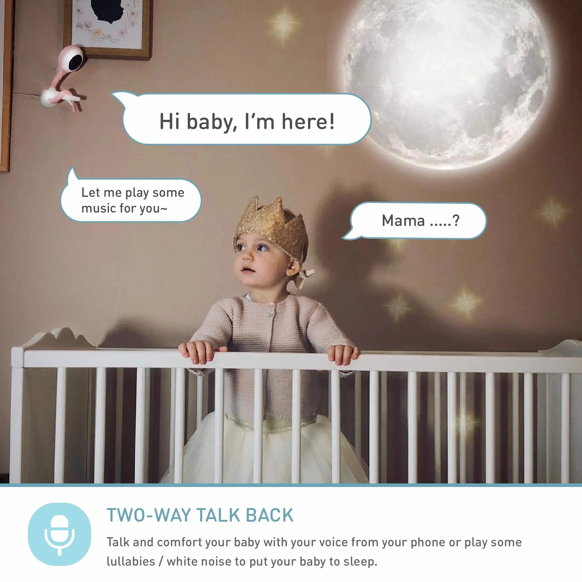 Lollipop Baby Monitor (Turchese) - Telecamera Wi-Fi con rilevamento vero del pianto e abbonamento extra per monitoraggio ossigeno/sonno (senza accessori) (Prova gratuita 7 giorni)