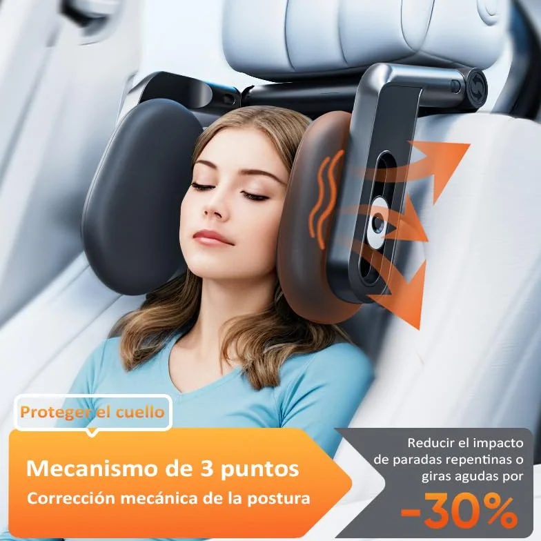 Cuscino multifunzione per auto con aste a tre assi e doppio gancio, morbida schiuma di memoria, supporto per il collo rimovibile, per bambini, adulti, per la scuola
