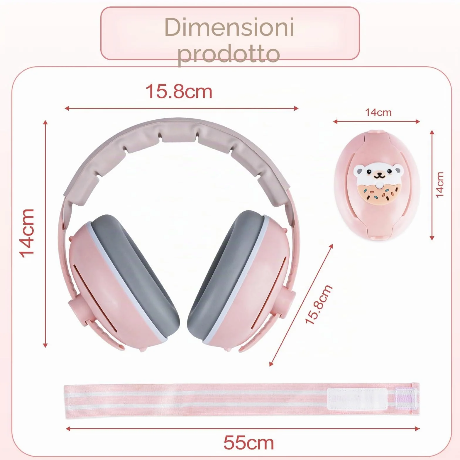 Cuffie Neonato Antirumore, 2 in 1 Cuffie Antirumore Bambini, Protettori Acustici per Neonati, Regolabili Cuffie Antirumores Neonato Ideale per il Sonno, Viaggi, Feste