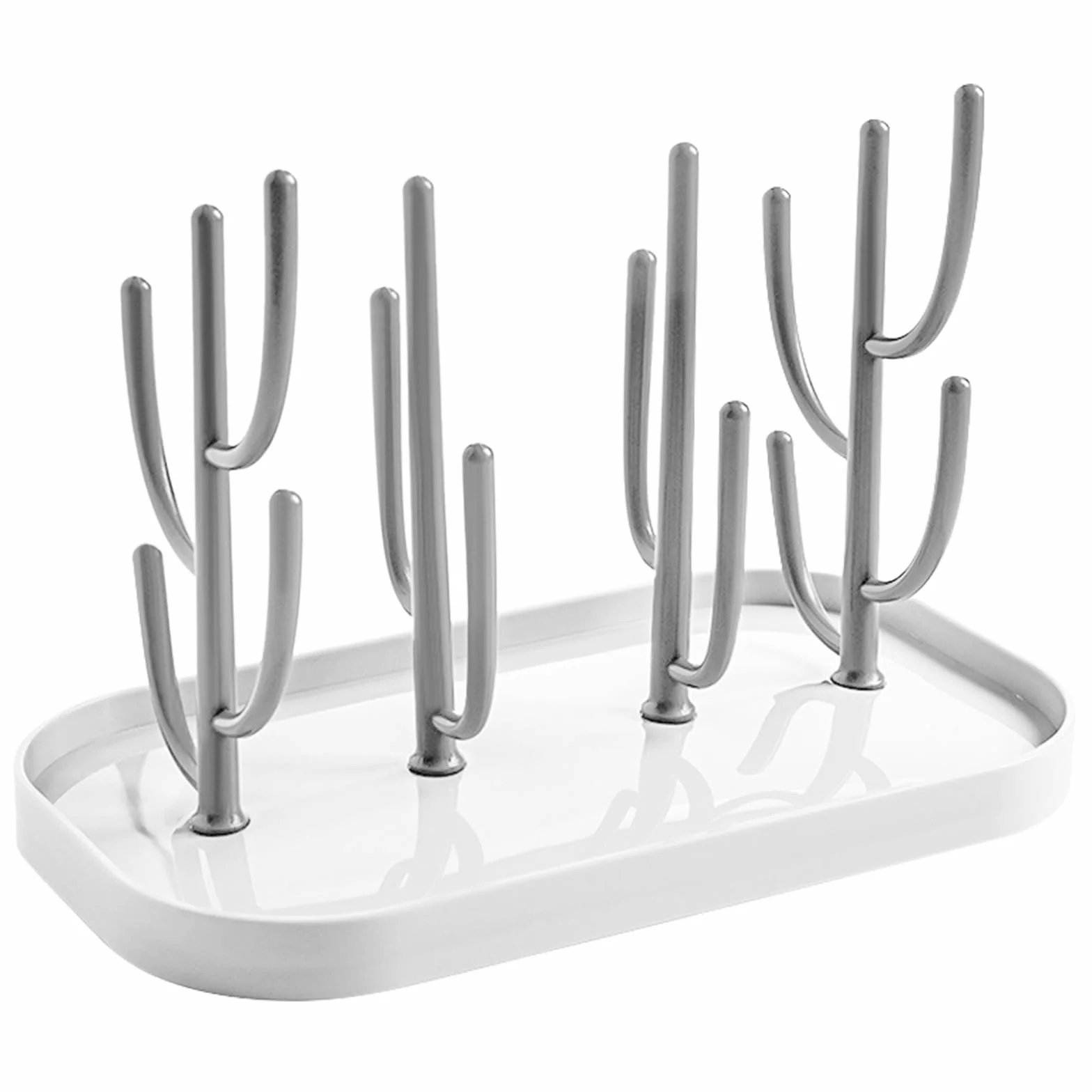 Rastrelliere Asciuga Biberon, Senza BPA, Scola Borracce, Scola biberon, Scolabiberon, Bottiglia Stendino con Puntoni Rimovibili, Ideale per Biberons, Tazze, Tettarelle Accessori (Grigio)