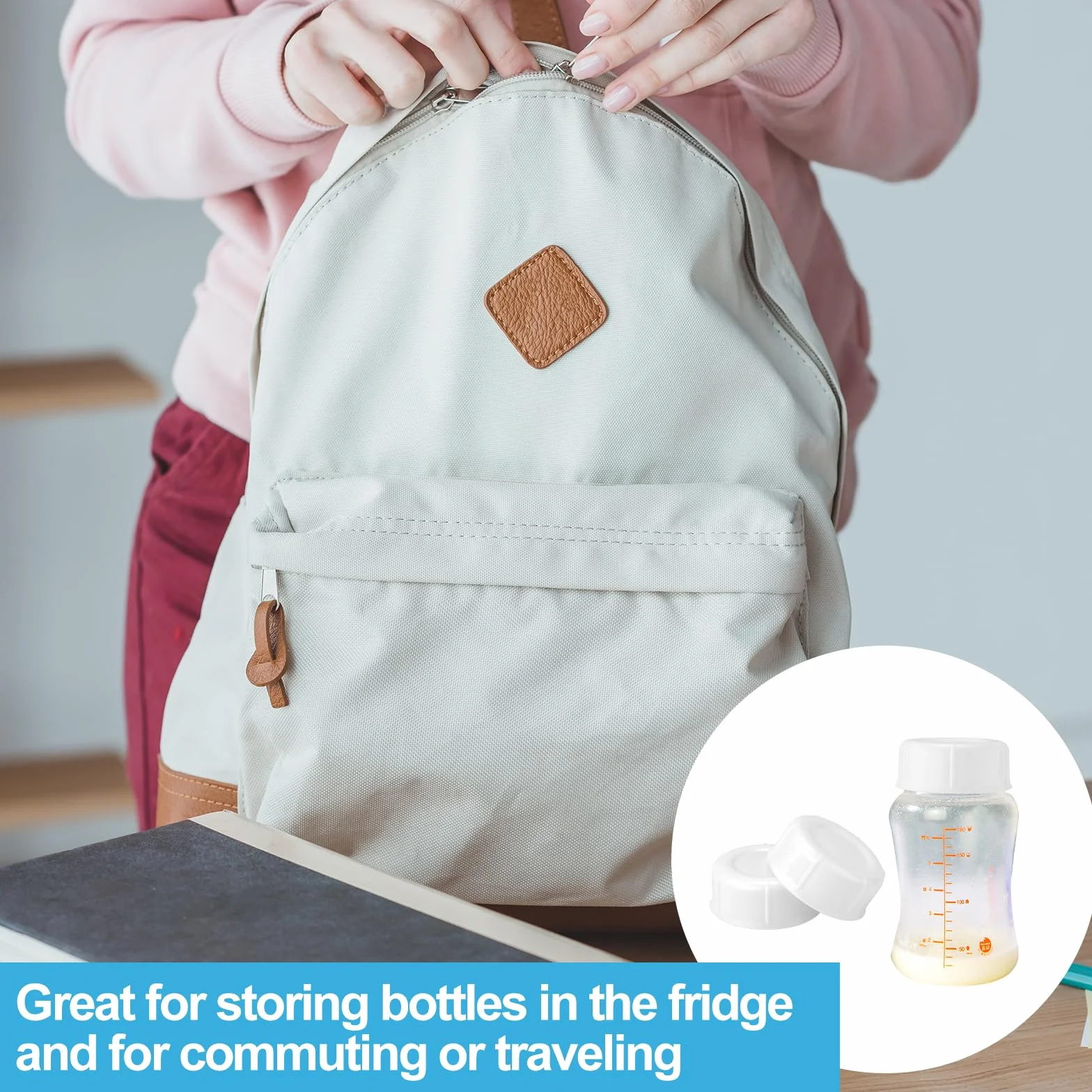 10pz Tappi Stretti per Dr Brown e Medela Biberon, Senza BPA Tappi di Ricambio per Biberon da Viaggio e da Riporre con Guarnizione di Tenuta per Ameda Accessorio per Biberon (Bianco)