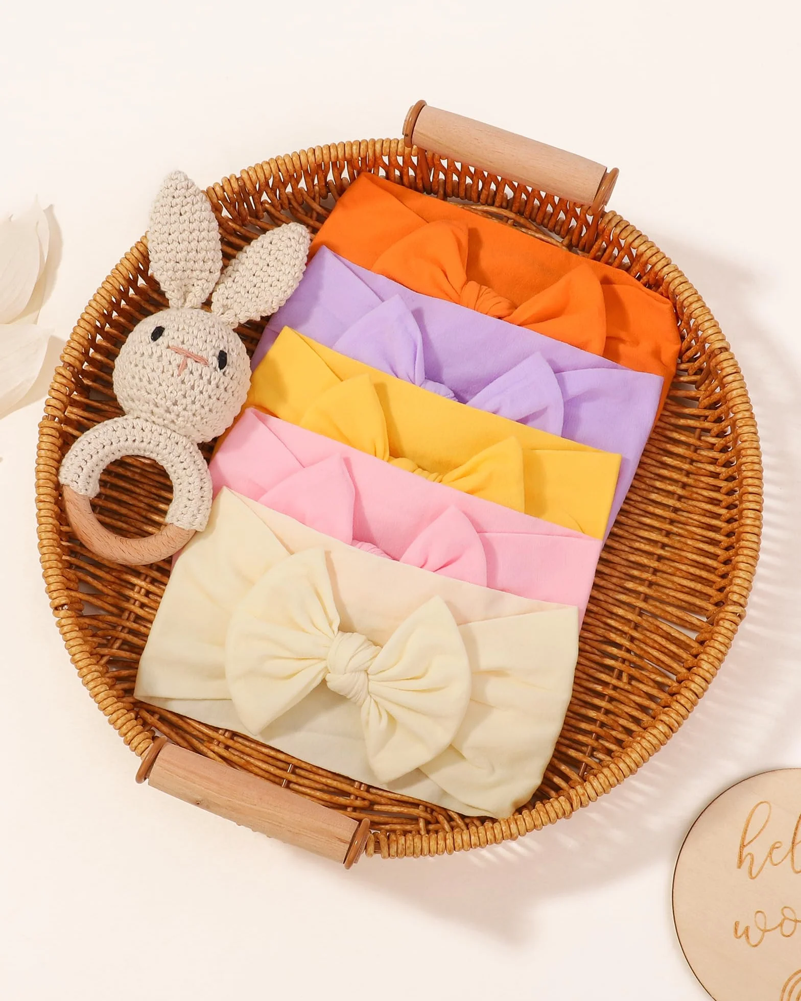 Jollybows 20pcs Fasce per Capelli In Nylon Turbante Fiocchi per Capelli Fascia per Capelli Accessori per Capelli Elastici per Bambini Neonati Neonati
