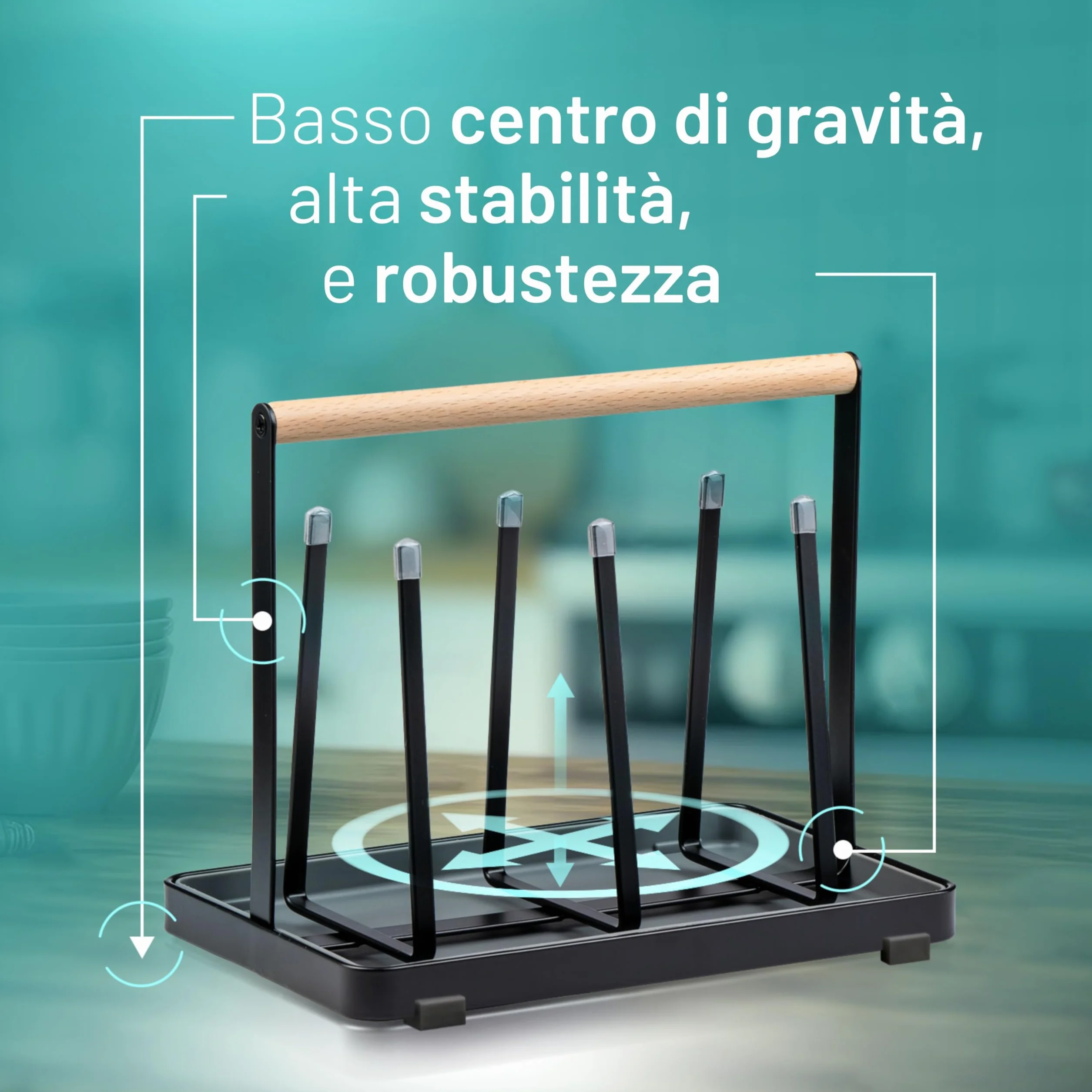 D&D Living Portabottiglie All-in-One per SodaStream - Scivolo di Asciugatura per Bottiglie di Tutti i Tipi: Duo, Crystal, Easy, Bottiglie per Bevande e Biberon - Stendino Universale (Metallo, Nero)