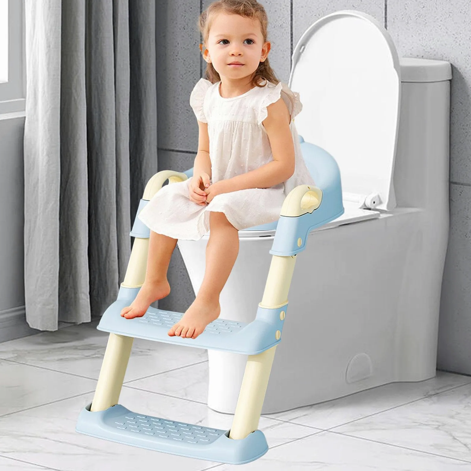 Scaletta WC per Bambini Scaletta Ergonomica Bambini Con Disegni Cartoon | Portatile Per Bambine e Bambini Forniture Addestramento Vasino Confortevole per Piccoli Bagno WC Cartoon
