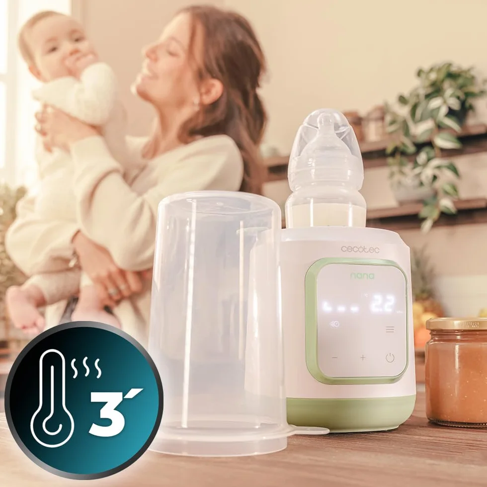 Cecotec Scaldabiberon - Sterilizzatore Biberon Nana BabyCare Single BottleWarmer, 4 modalità, Cestello per il Biberon, Senza BPA, Sicuro per Conservare Acqua, Latte e Alimenti