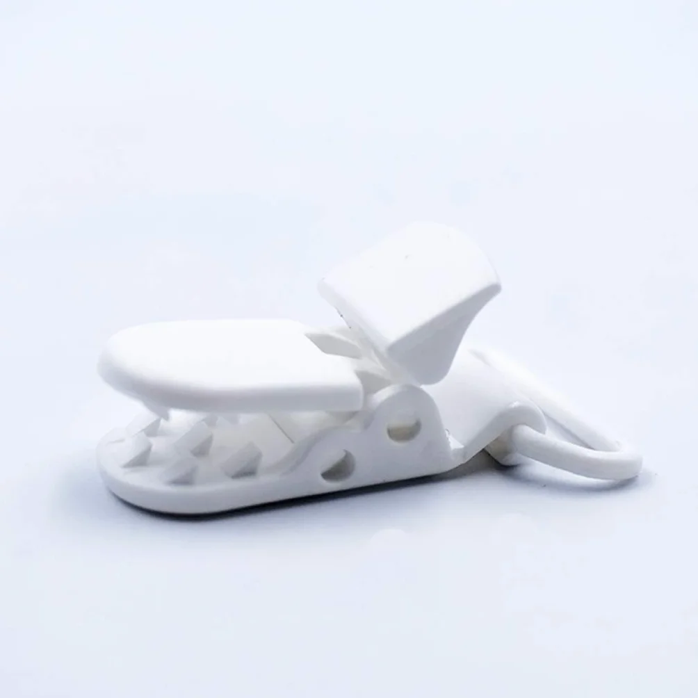 10 pezzi riutilizzabili in plastica distintivi clip per bambini manichini ciucci clip per giocattoli per bambini artigianato bianco design utile