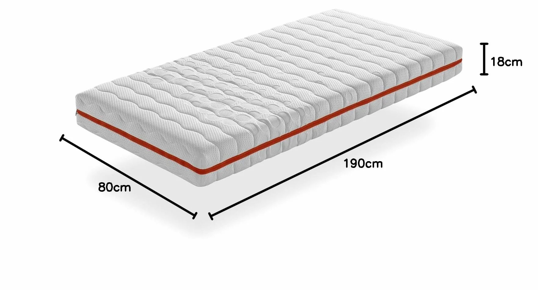 DORMISSIMO Materasso in schiuma ZAFIR 80X190 Altezza 18 cm