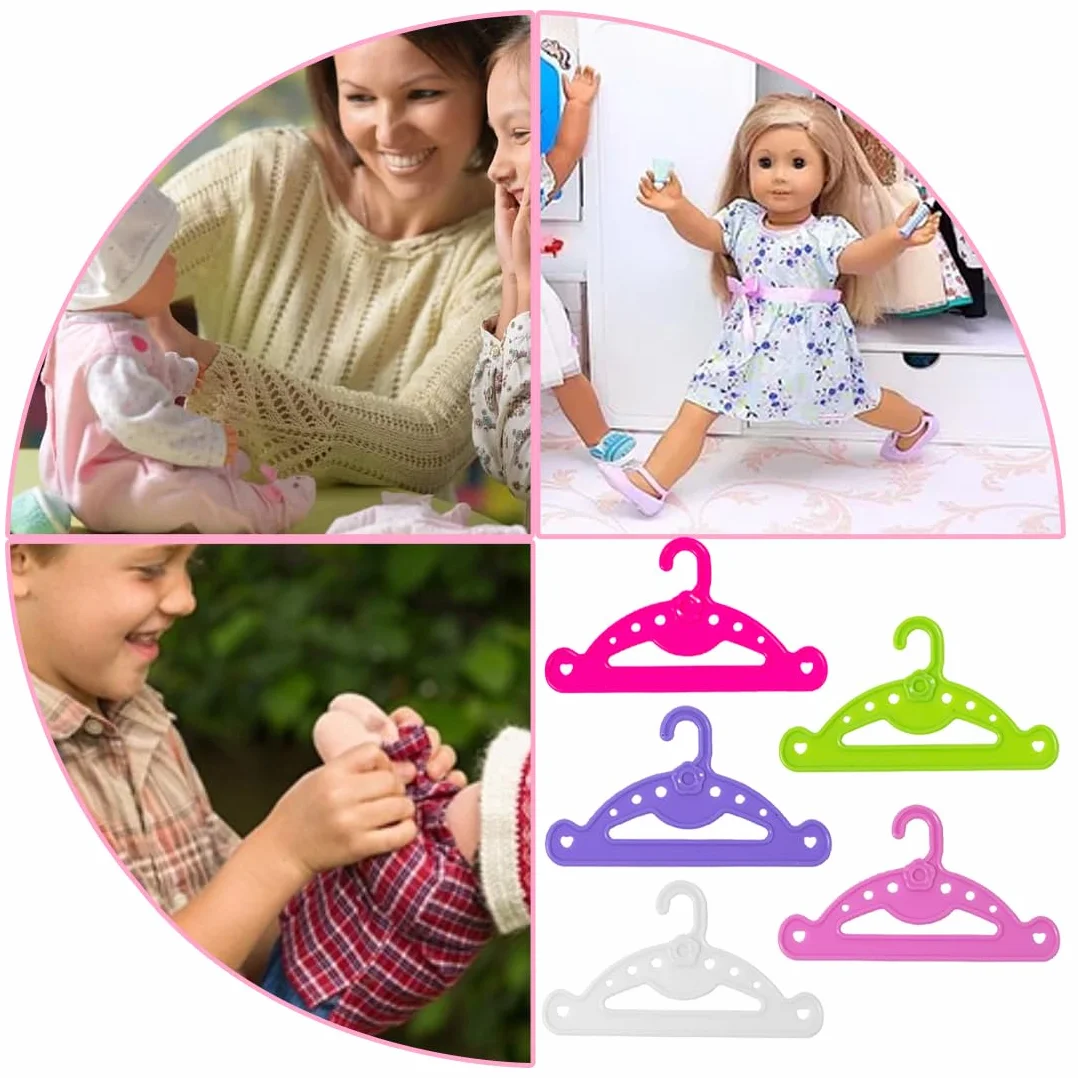 Appendiabiti per Bambole Accessori Appendini Grucce alla Moda per 11.5 Pollici 28-30 CM Bambola, 10 pezzo
