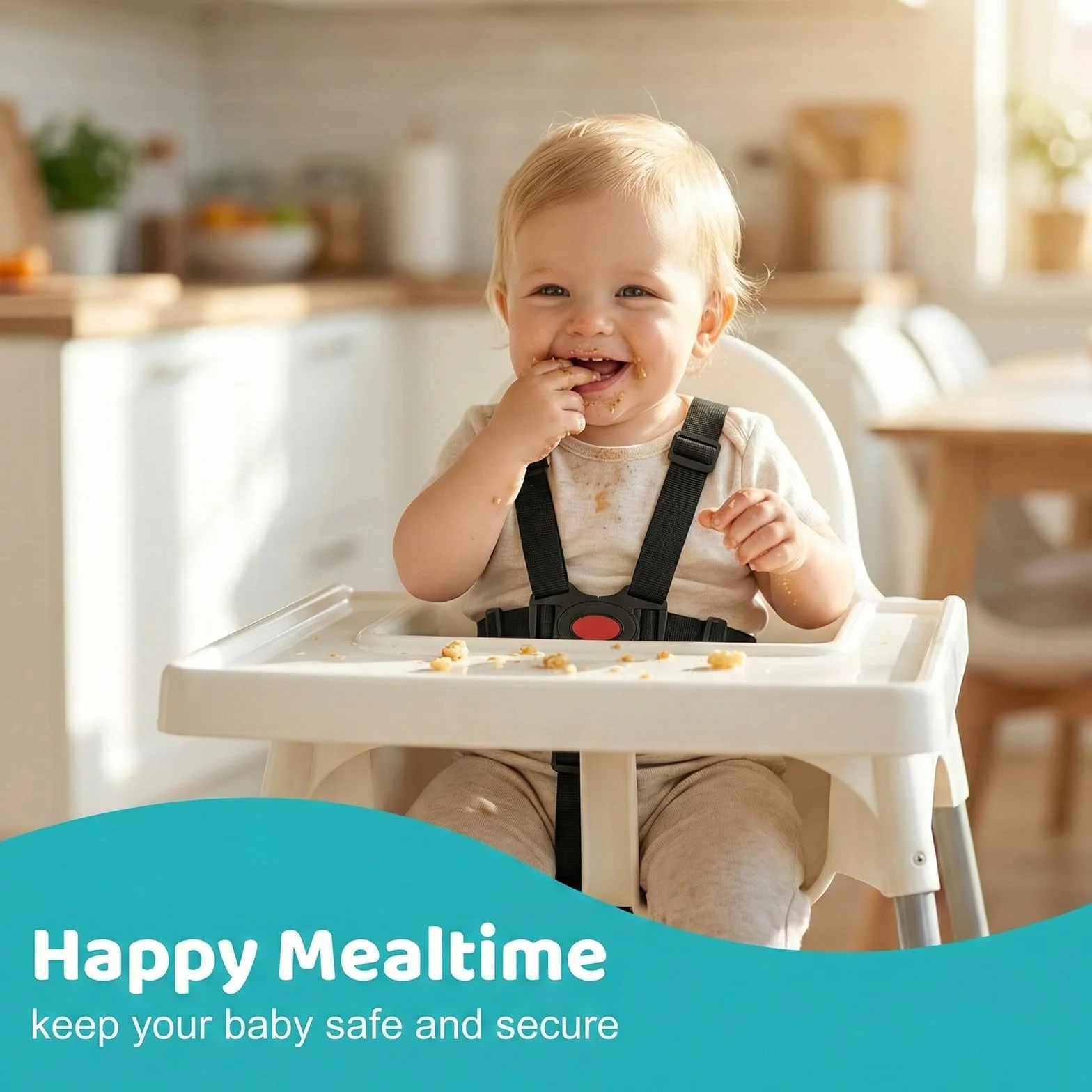 Cinture Universali per Seggiolone Cinghie per Seggiolone a 5 Punti, Regolabile Cintura di Sicurezza per Bambini per Seggiolino Cinghie Passeggini
