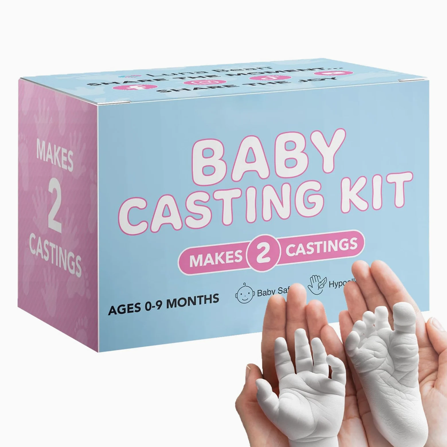 Kit di per mani e piedi del bambino, kit di ornamenti per impronte del bambino, set per commemorazione del primo compleanno di Natale | Footprint Molding Set for Christmas First Birthday Commemoration