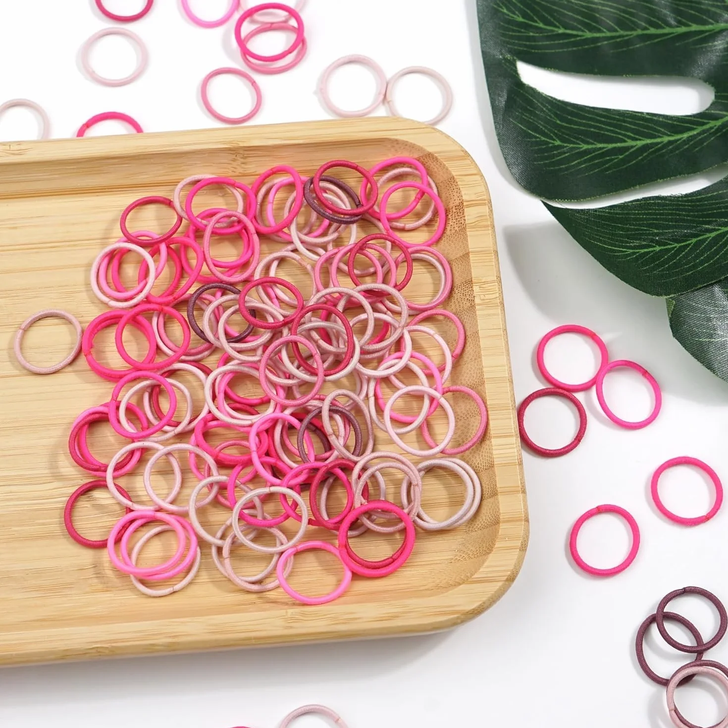 JOYOYO 360 elastici per capelli per bambini, elastici per capelli piccoli per bambine, bobine per capelli da 2 cm, accessori per capelli rosa per neonate