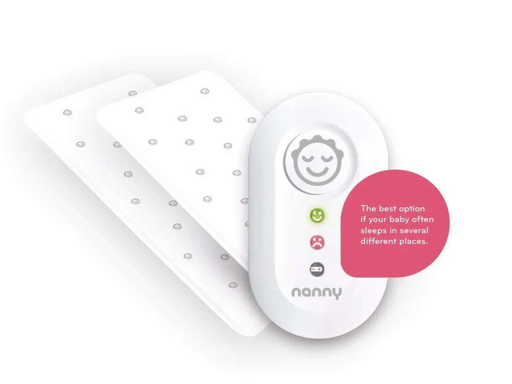 Nanny Monitor BM-02 Babyphone - Monitoraggio respiratorio per bambini con 2 tappetini sensori, monitorare la respirazione del bambino - approvato dal medico