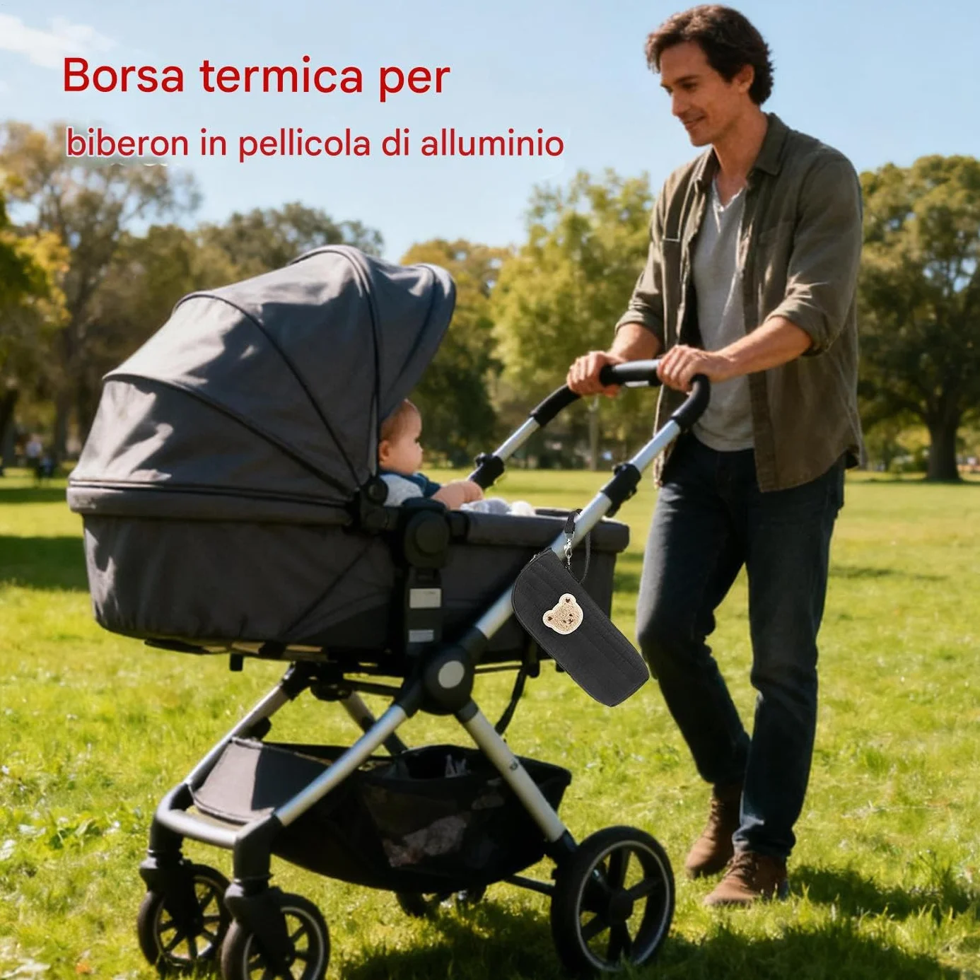 Borsa Termica per Biberon,Porta Biberon con Design Orso | Tote Portatile per Conservazione Trasporto Latte Materno - Conservazione Alimenti Trasporto Viaggi all'Aperto