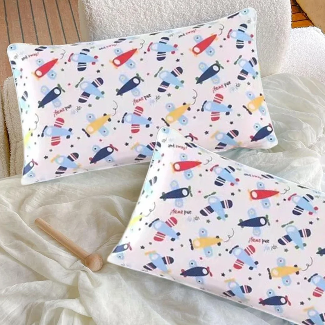 2 pcs Federa Cuscino 100% Cotone con Chiusura a Busta per Bambini e Neonati, Federa Cuscino 40x60 per Carrozzina e Lettino (Aereo)