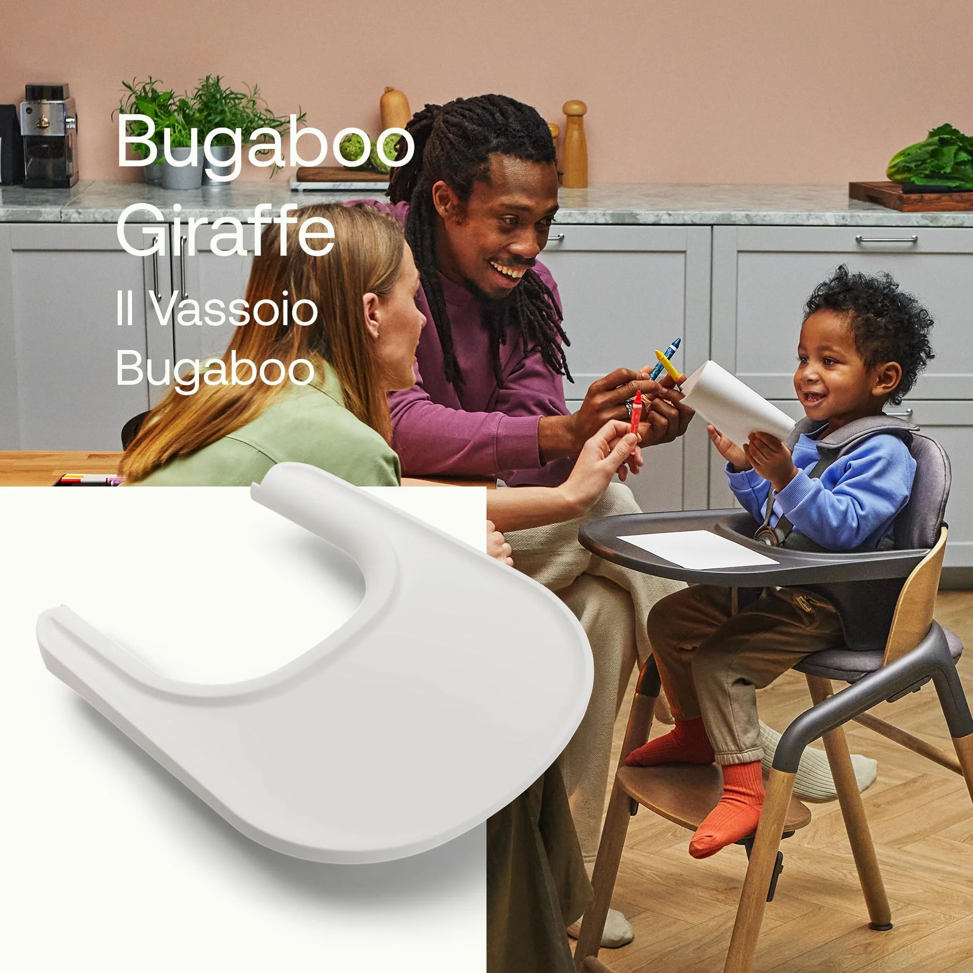 Bugaboo Giraffe Pic-nic per Set Baby della Sedia Evolutiva Bugaboo Giraffe, Igienico, Facile da Pulire, Lavabile in Lavastoviglie, Si Inserisce con 1 Clic, Bianco
