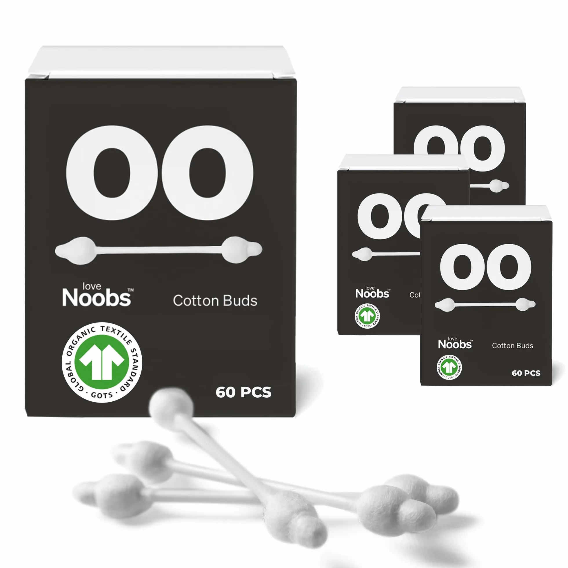 Cotton Fioc Neonato di LoveNoobs™, 100% Cotone, 240 Pezzi, Bastoncini Bambino Biologico, Bastoncini Ultra Morbidi per le Orecchie, Per Tutta la Famiglia