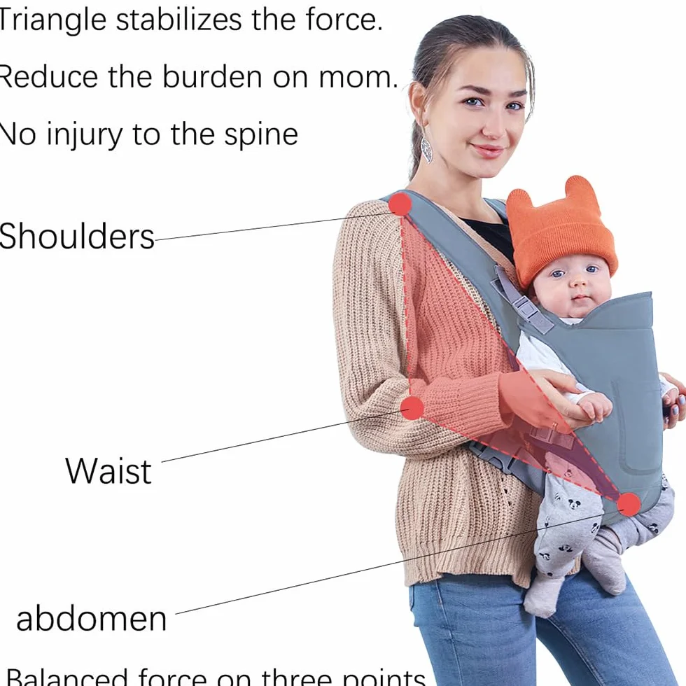 Marsupio Neonato,Marsupio Neonato 0-24 Mesi,Fascia Porta Bebe,Marsupio Neonati Ergonomico, Porta Bambino da 0-24 Mesi(Inferiore a 15kg) Puro Cotone Traspirante Leggero per Neonati