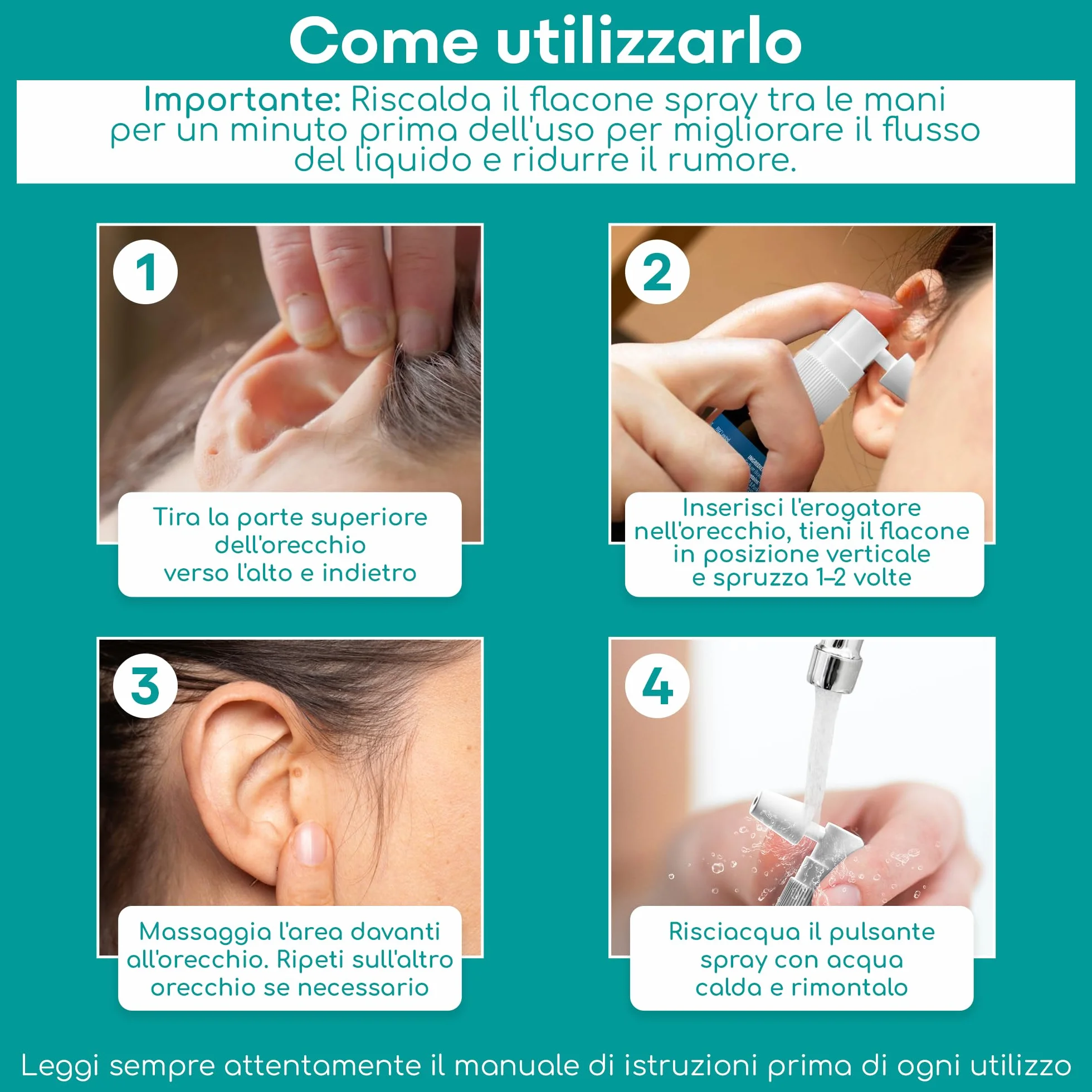 Medi Grade Spray Auricolare per Rimozione del Cerume – Pulizia Orecchie con Bicarbonato di Sodio Naturale per Orecchie Bloccate – 20ml con oltre 50 Spruzzi per Applicazione Facile e Cura Delicata