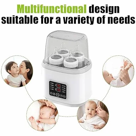 Scaldabiberon 8-in-1 per bambini, sterilizzatore per biberon, scaldabiberon rapido, scaldabiberon per latte per neonati, scaldavivande rapido per bambini e scongelamento con display LCD, riscaldatore