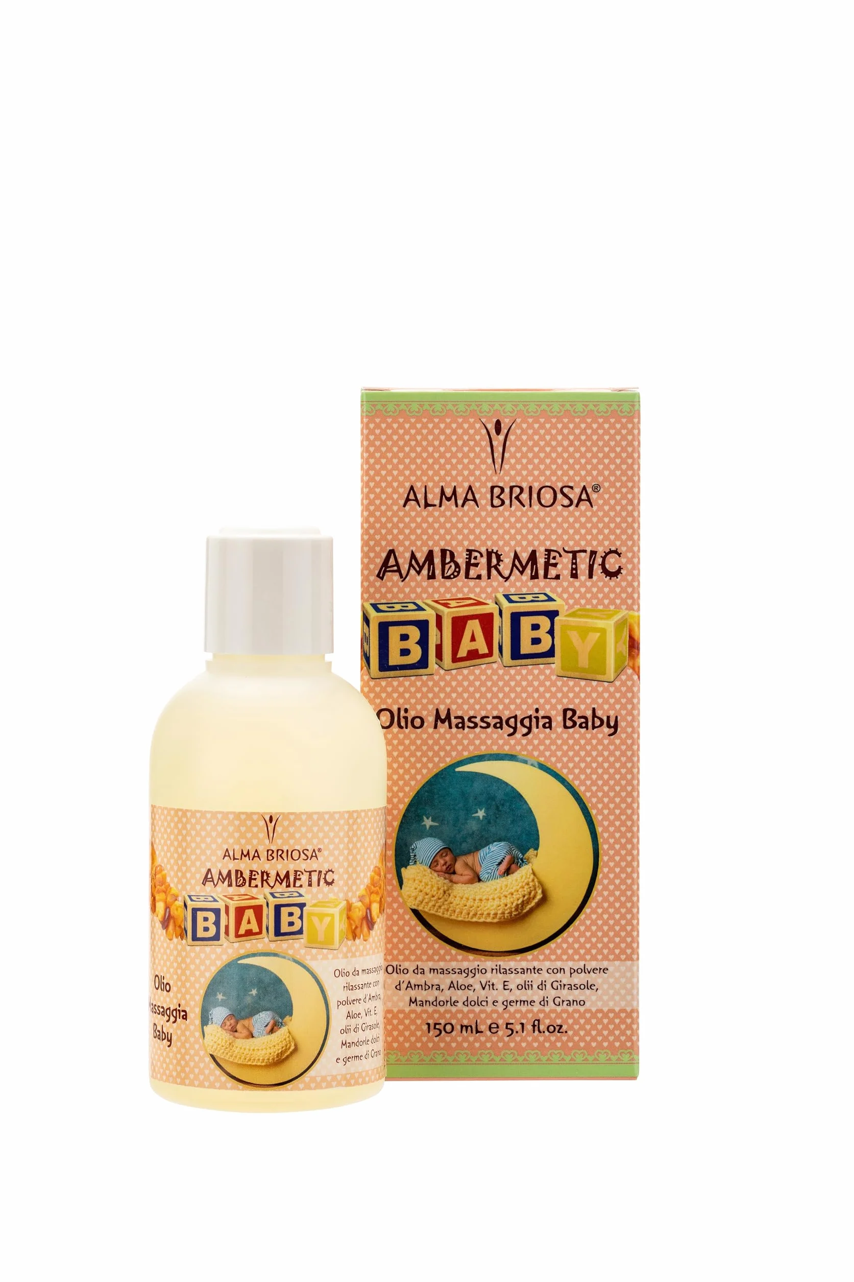 Alma Briosa Olio Massaggia Baby Ambermetic- 150 ml
