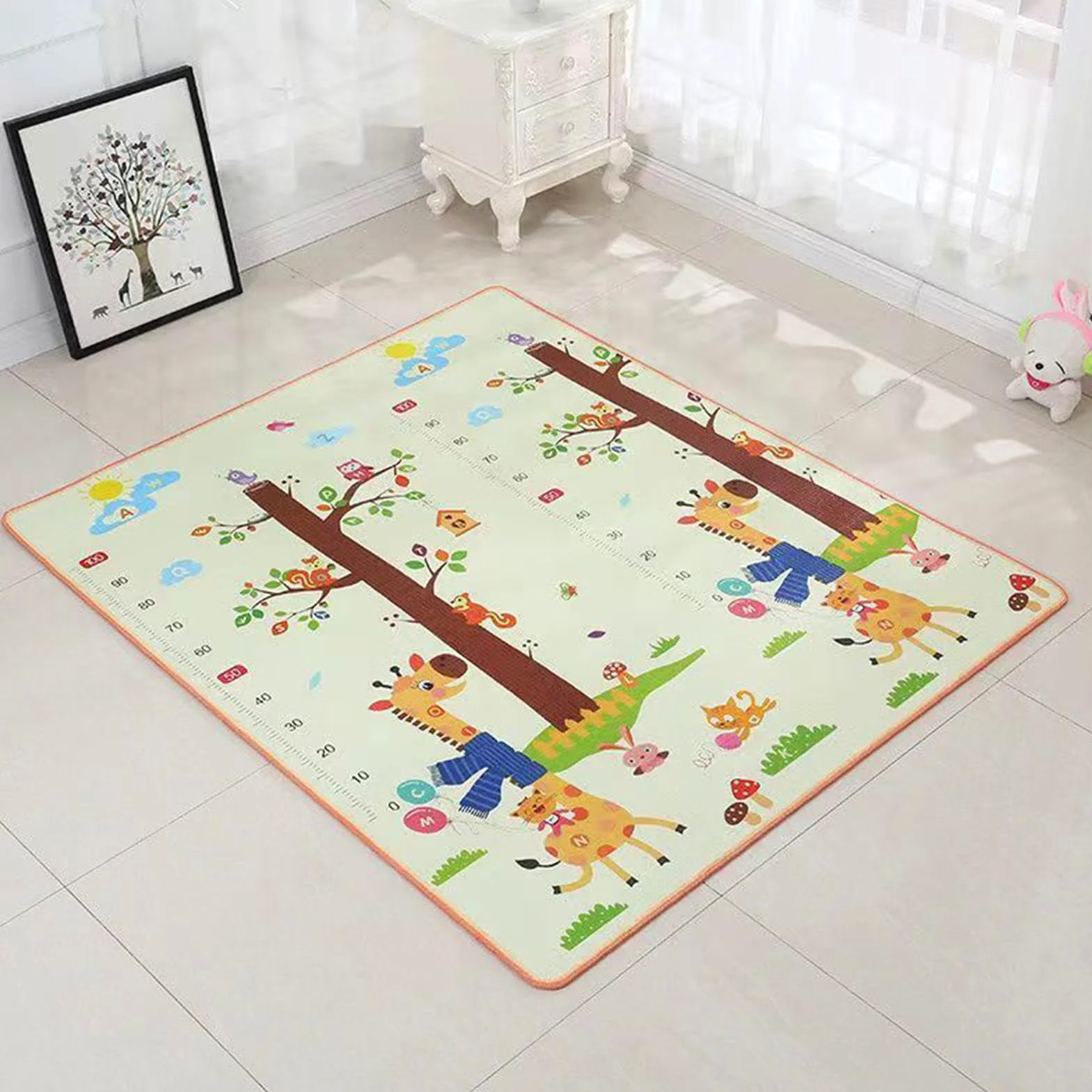 Tappeto Per Bambini 200x180cm Tappeto Pieghevole Per Gattonamento | Tappeto per Sala Giochi e Area Ricreativa Per Asilo Scuola Infanzia Soggiorno Camera