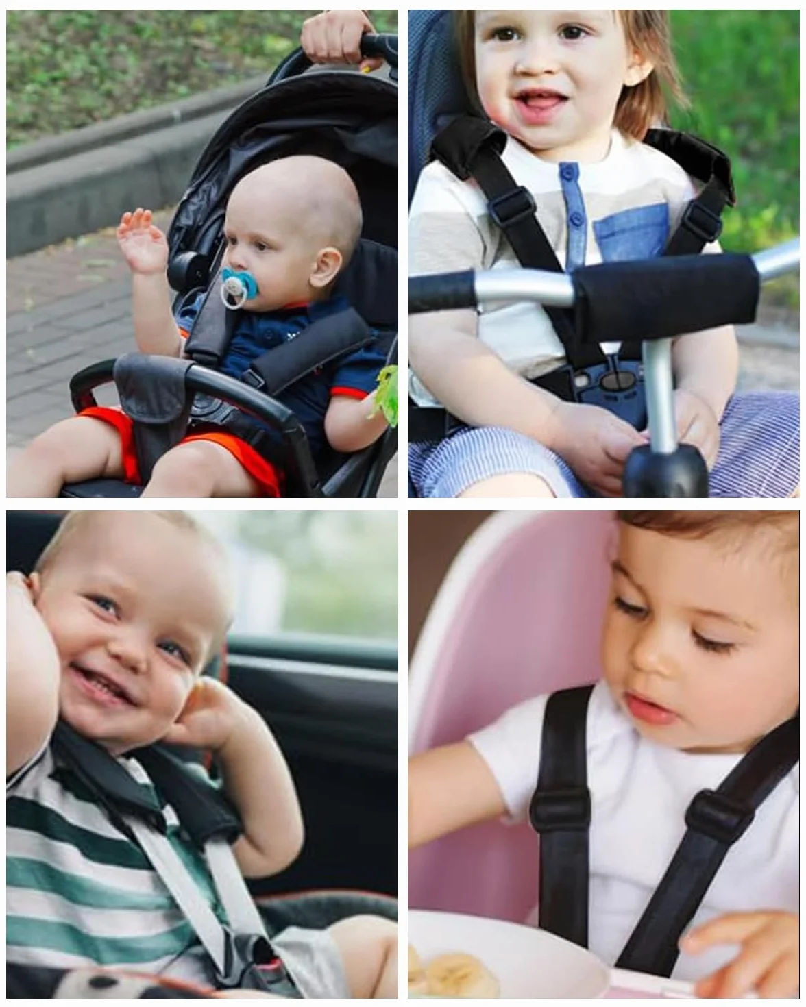 Cinture Universali Regolabili per Seggiolone e Passeggino,Cinghie di Sicurezza a 5 Punti per Bambini,Imbracatura per Seggiolino Auto e Carrozzina,Adatte per la Maggior Parte dei Modelli