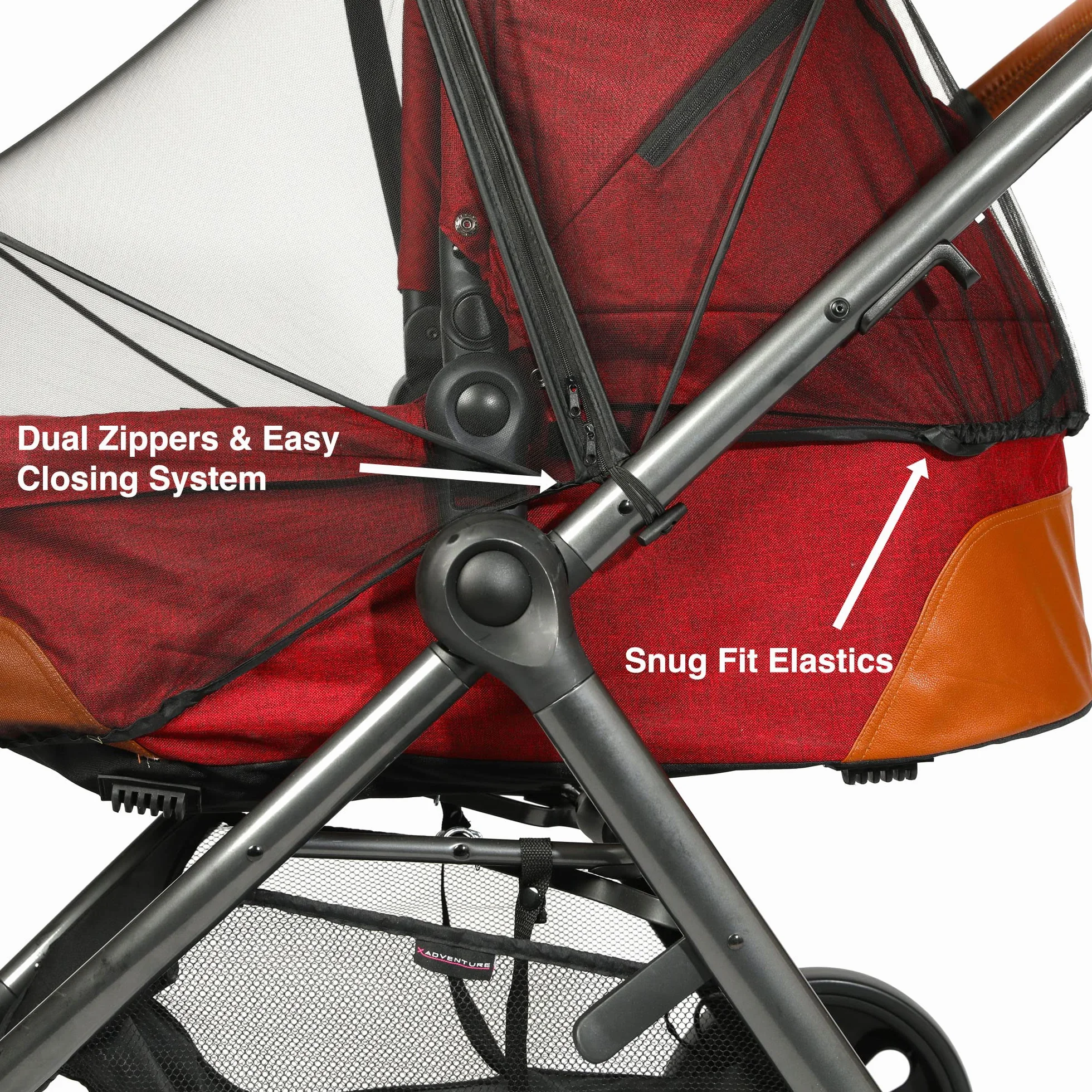 Zanzariera per passeggino per bambini - Design extra spazioso con doppia cerniera - Elastico per una vestibilità perfetta, adatta a marsupi, culla, passeggino e seggiolino auto