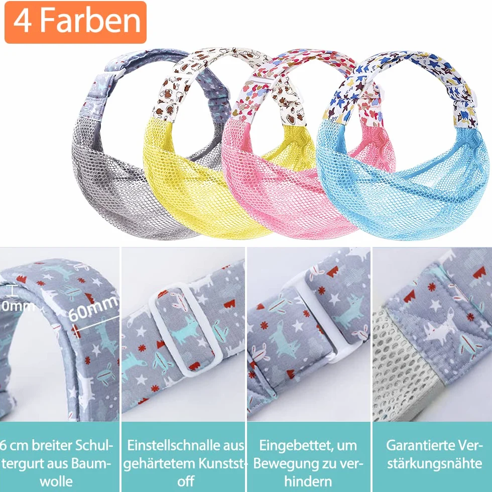 Fascia traspirante per il trasporto del bebè, regolabile, ad asciugatura rapida, tessuto a rete 3D, spallacci spessi, elastico per l'estate, la piscina, la spiaggia (blu)