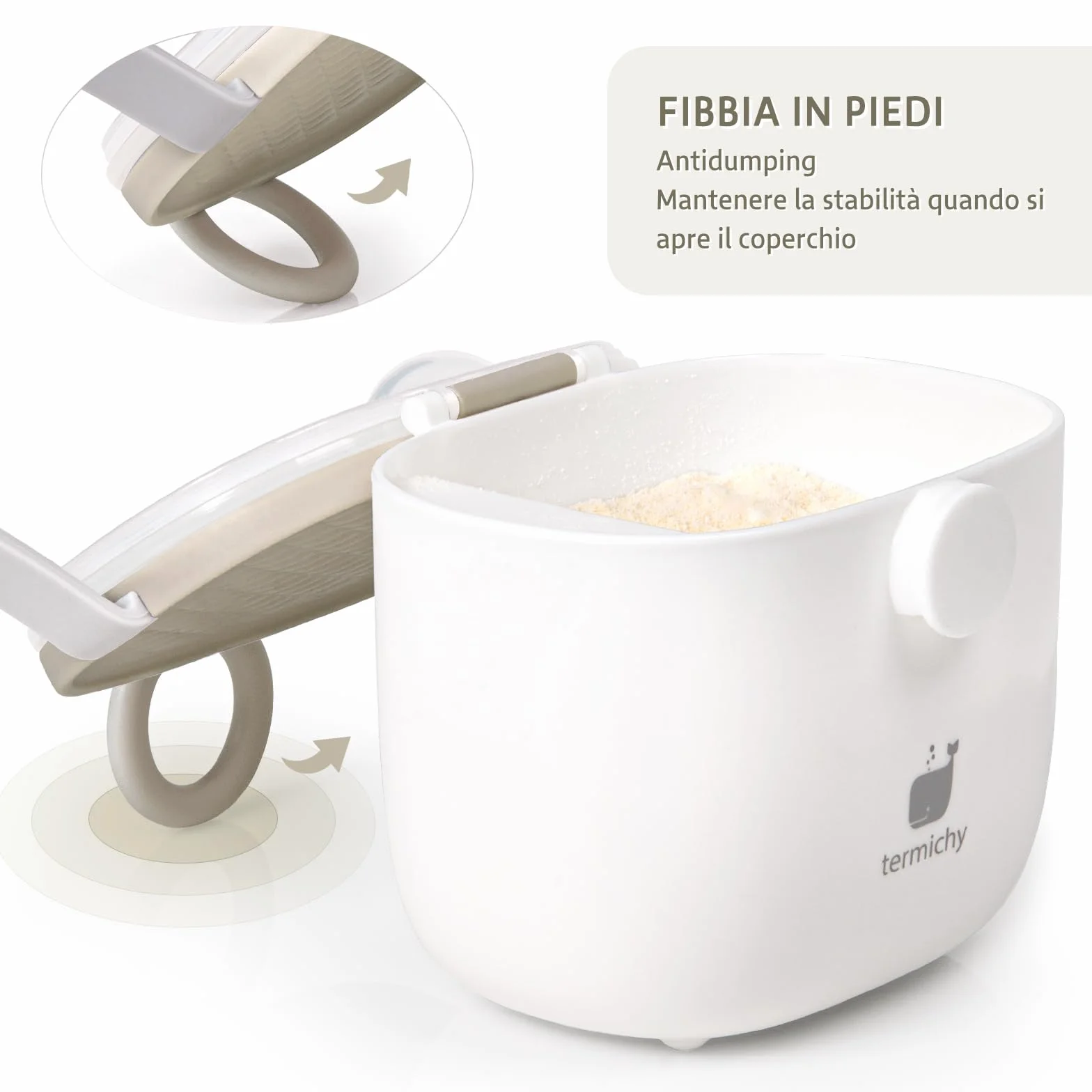 Termichy Dispenser per il latte in polvere, 250g Dispenser di Polvere Formula, portatile contenitoredi latte in polvere per neonati(cachi, 1 pezzo)