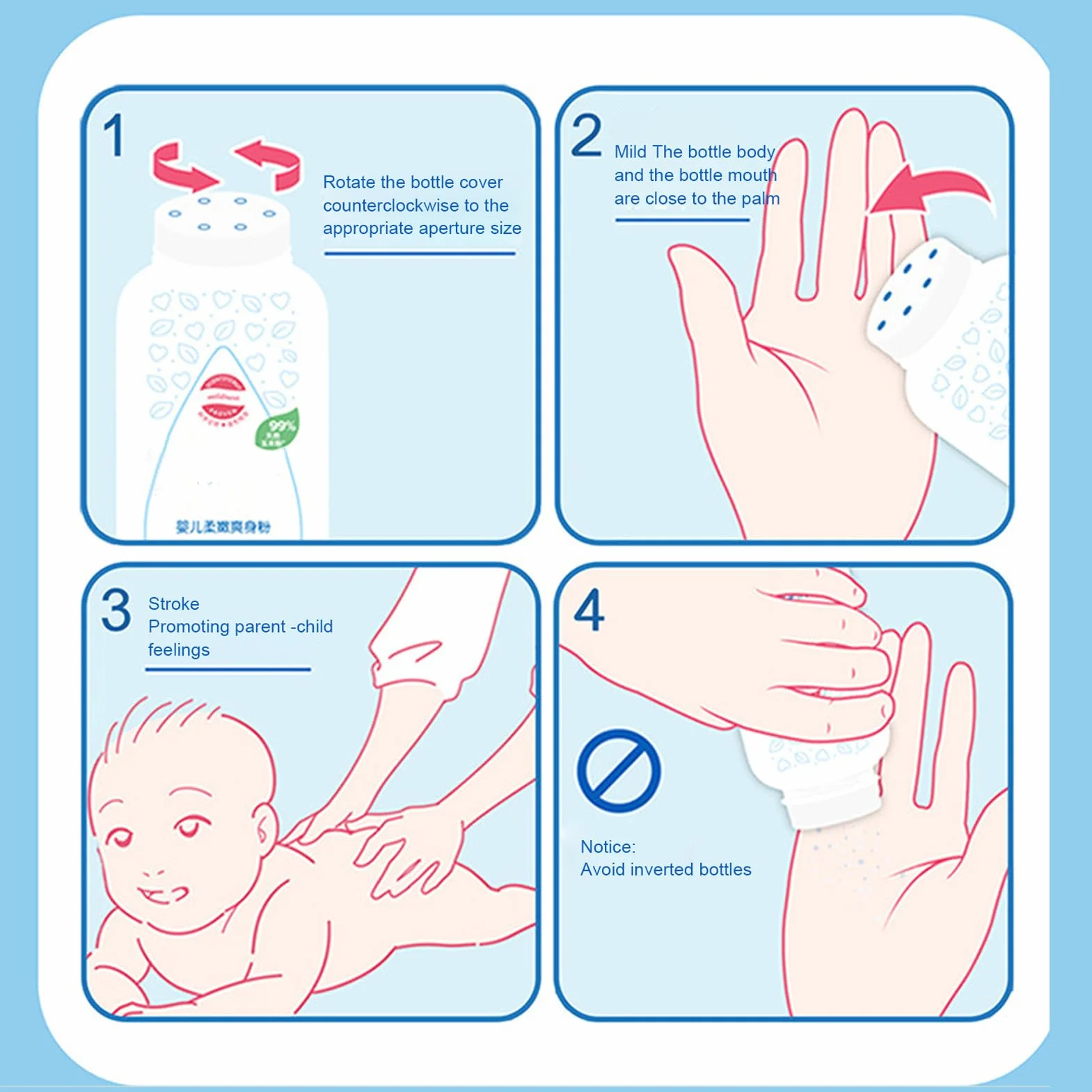 Senza talco in polvere per bambini - amido di mais per bambini biologici polvere di polvere, polvere di polvere secca | Formula di base vegetale bambino, calmante e raffreddamento 'umidità natural