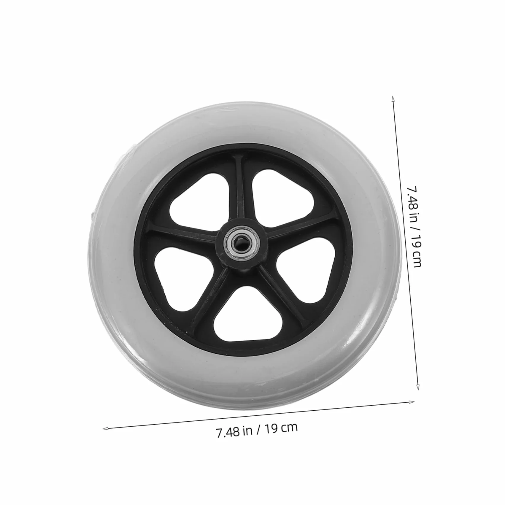 Angoily 2 Pezzi Ruote di Ricambio per Carrozzina Anteriore, Ruote in Plastico Resistenti All'usura Foro da 8mm per Carrelli e Deambulatori