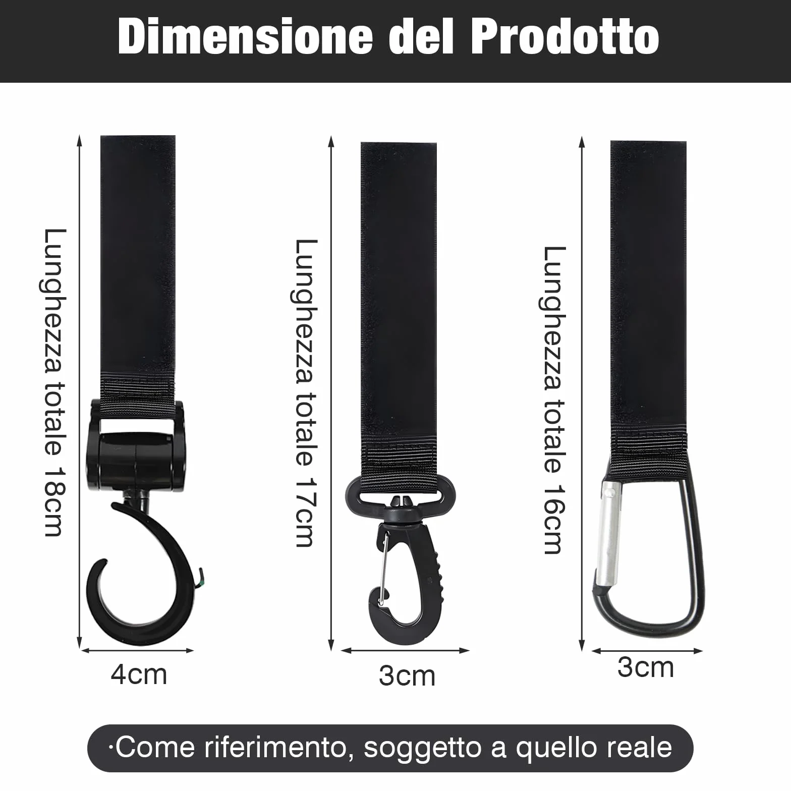 6 Pezzi Nero Ganci Passeggino Antiscivolo, Gancio Passeggino Universali Gancio Passeggino per Borsa Rotanti Ganci Borsa Passeggino di Leggero per Passeggino Amaca Borsa Passeggino
