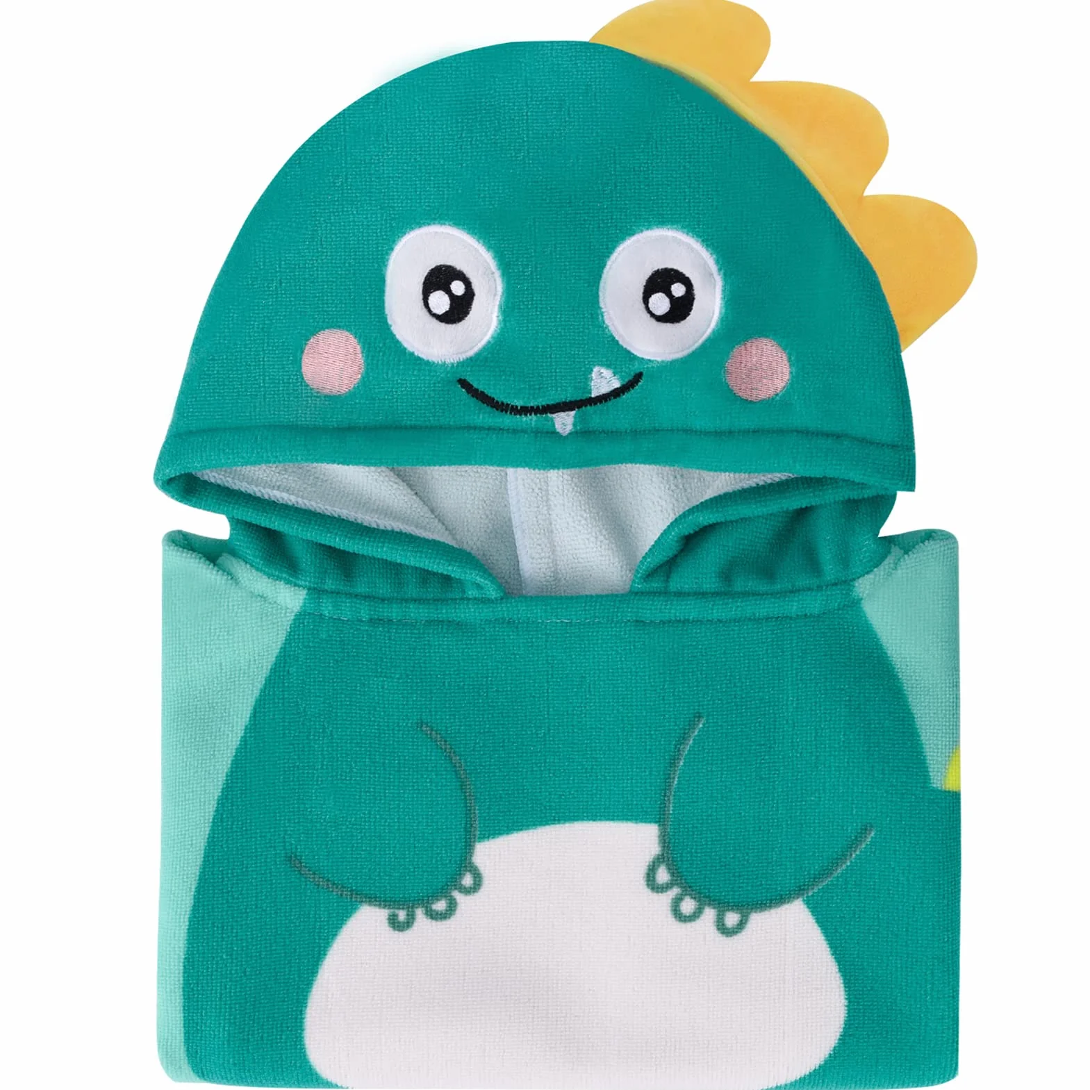 Bebamour Asciugamani con cappuccio indossabile per bambini, Asciugamano assorbente, Dino
