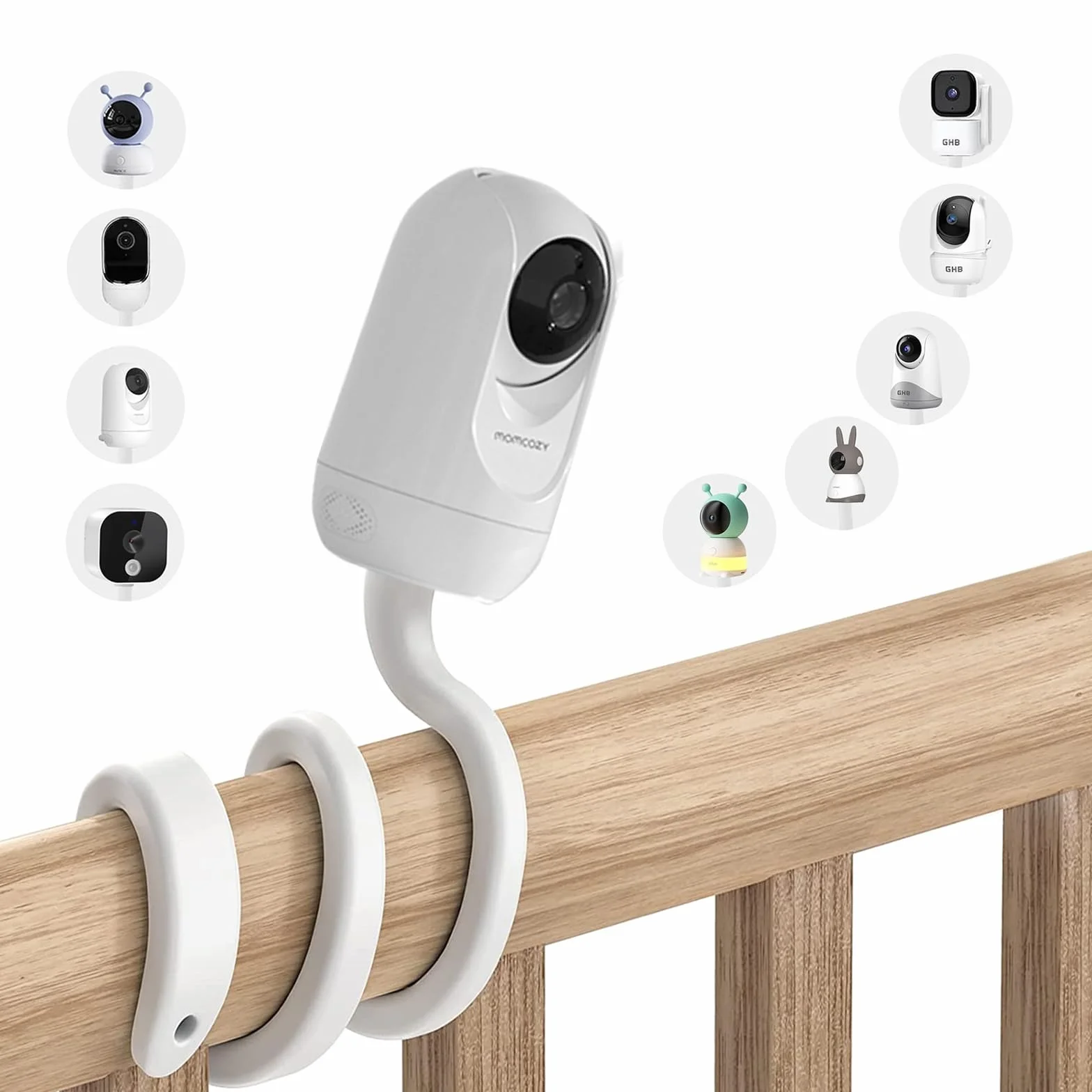 Supporto per baby monitor momcozy BM01/BM03/BM04, supporto di fissaggio per ieGeek Baby 1T/OBVHNUA 900DE, supporto per BOIFUN Baby 2S/6T/VB805, accessorio universale per fotocamera bambino con