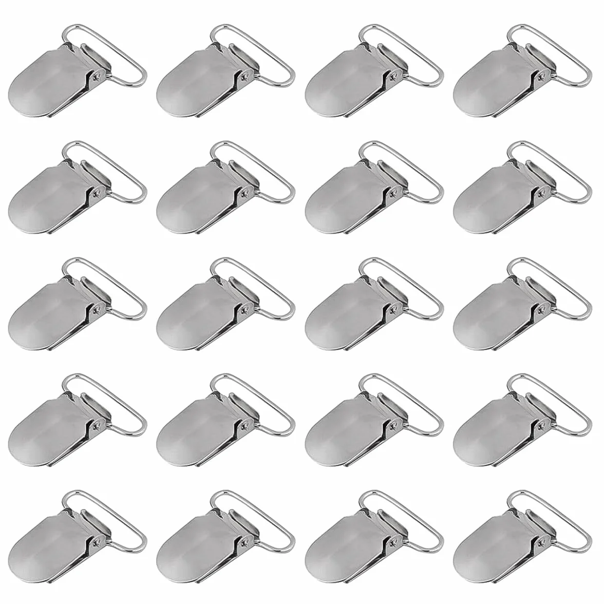 Ludom 20 clip per bretelle, accessori di riparazione, per realizzare portaciuccio, ganci per bavaglini (25 mm)